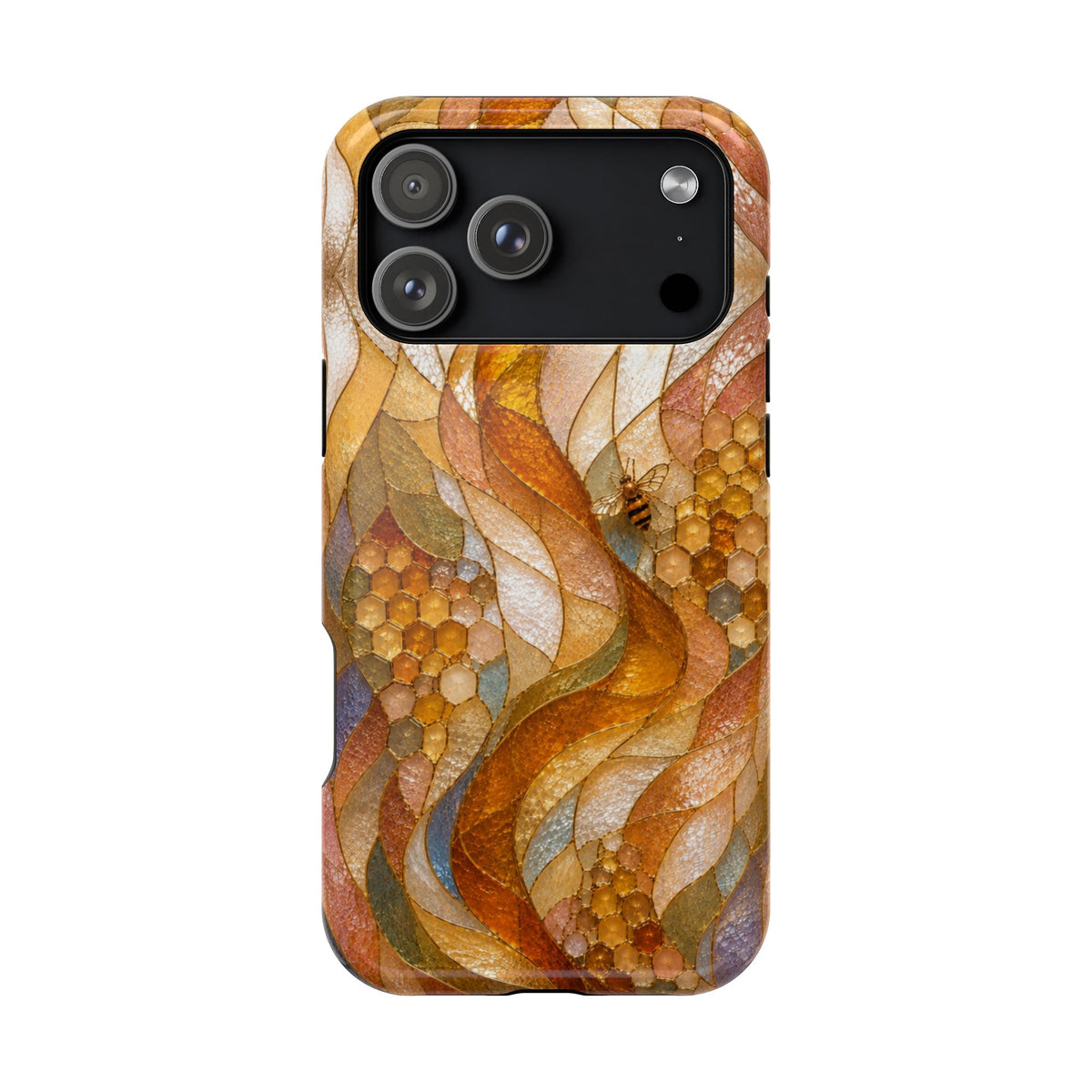 Abstract Amber Mosaic Phone Case — Magnetic Impact-Resistant iPhone Cover