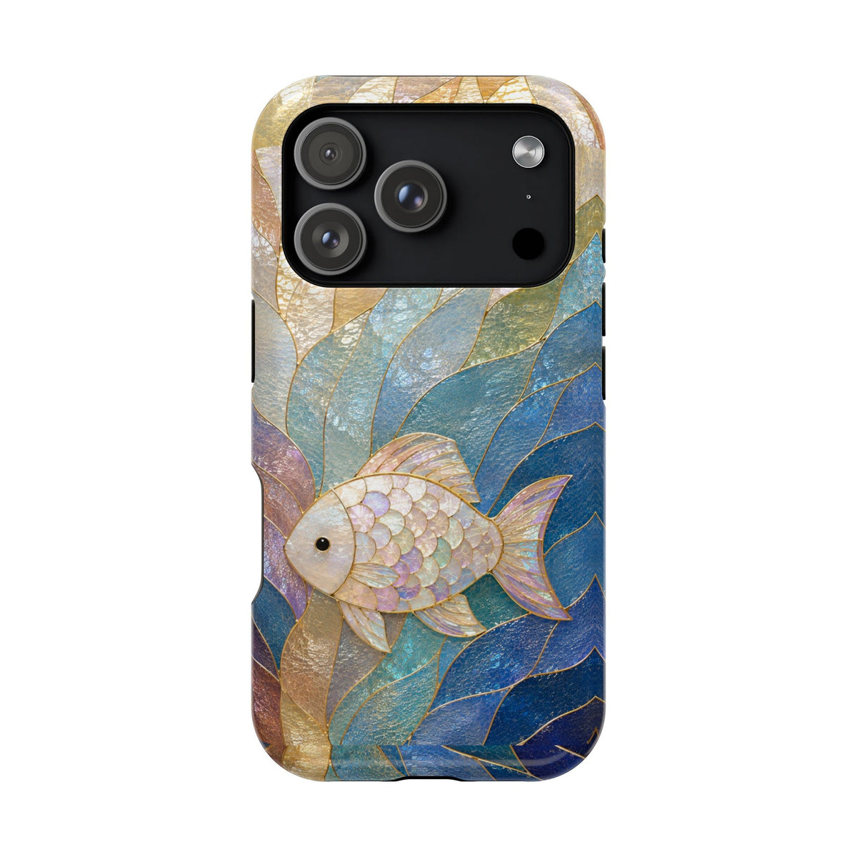 Fish Mosaic Magnetic Phone Case — Impact-Resistant Ocean Art