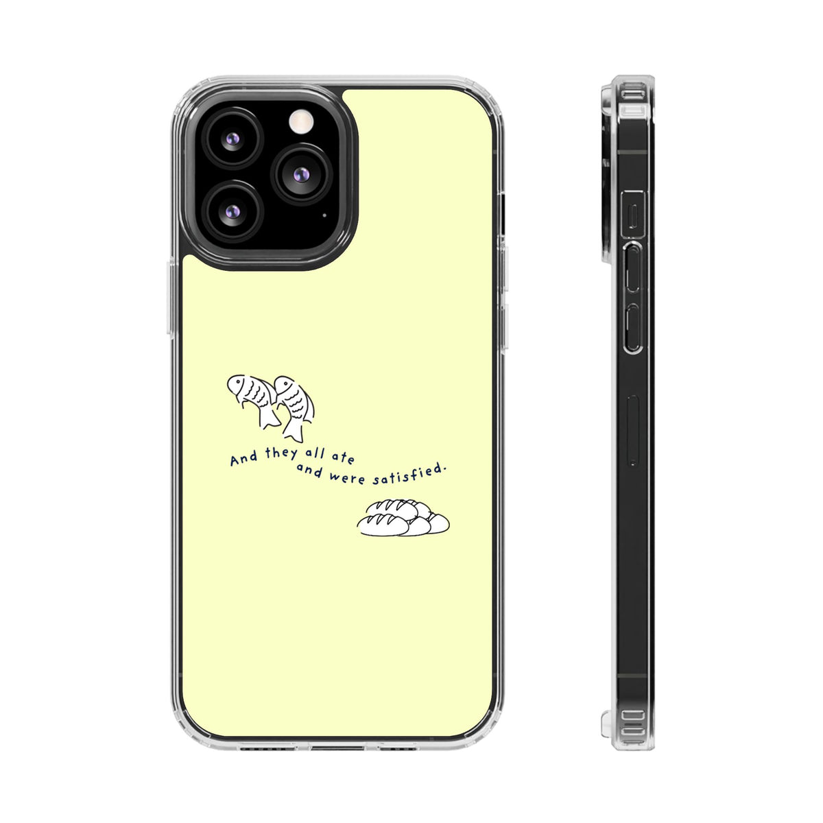 Clear Magnetic Phone Case Fish and Loaves iPhone Case, Butter Yellow Coastal Faith Cover