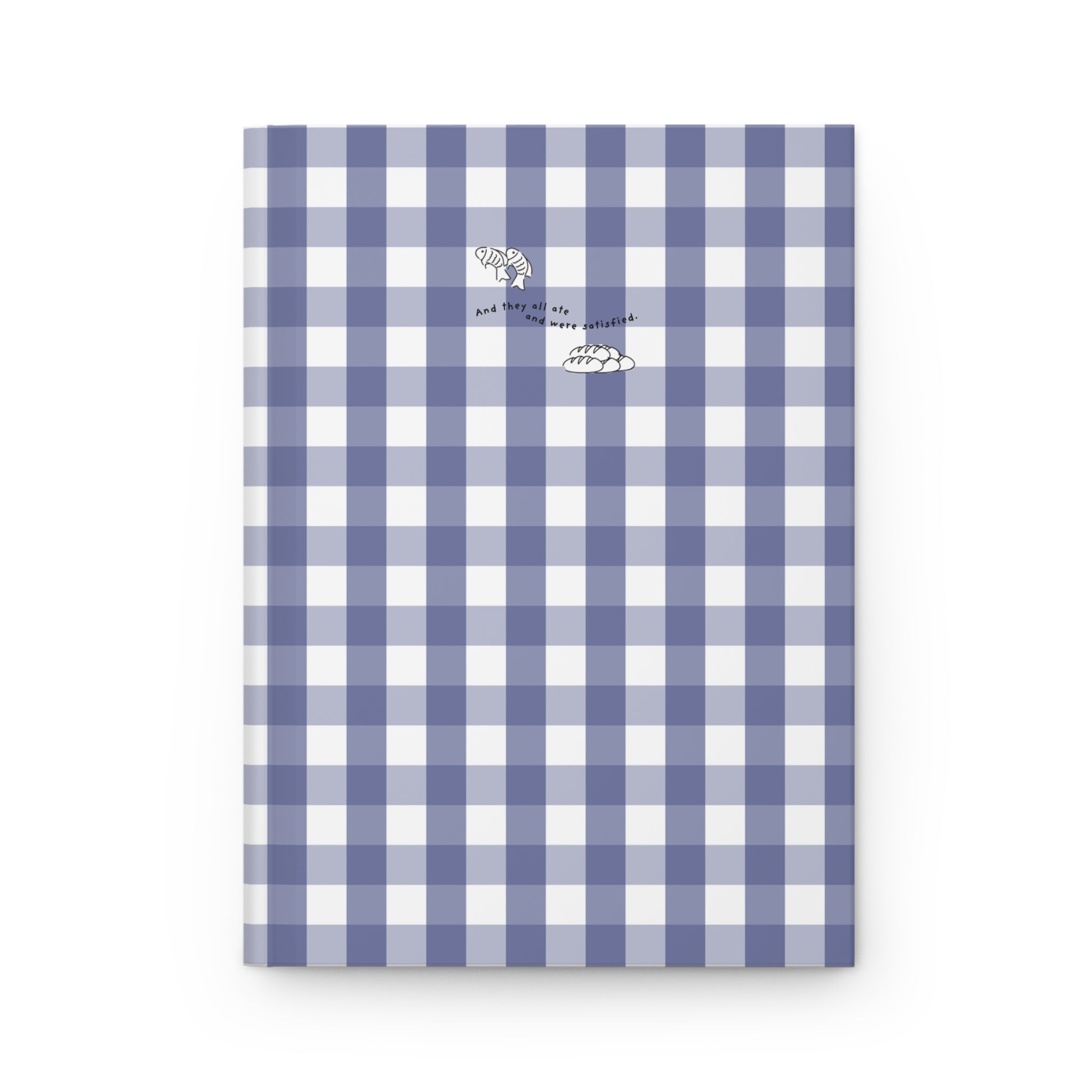 Navy Gingham Christian Journal | Matthew 14:20 Hardcover Notebook | Bible Study Journal | Faith Gift for Women | Prayer Journal | Christian Stationery