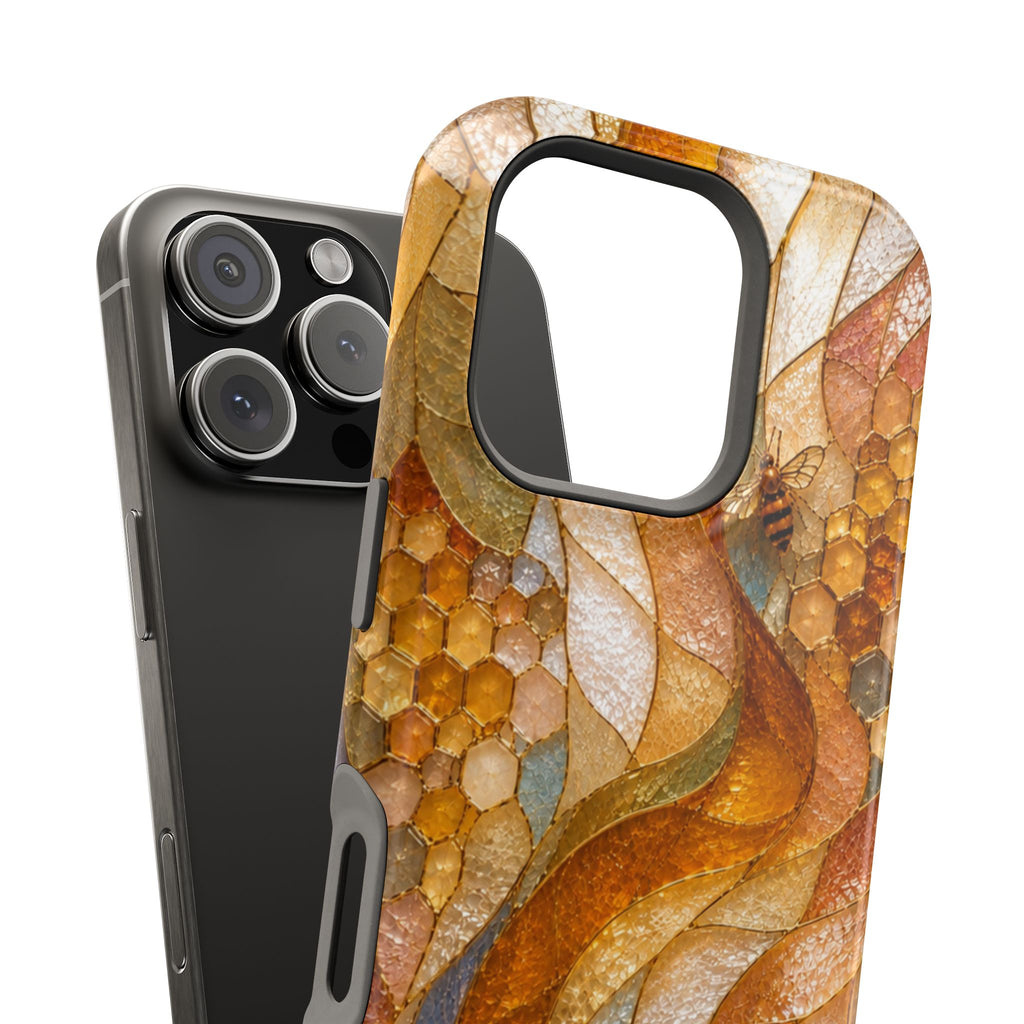 Abstract Amber Mosaic Phone Case — Magnetic Impact-Resistant iPhone Cover