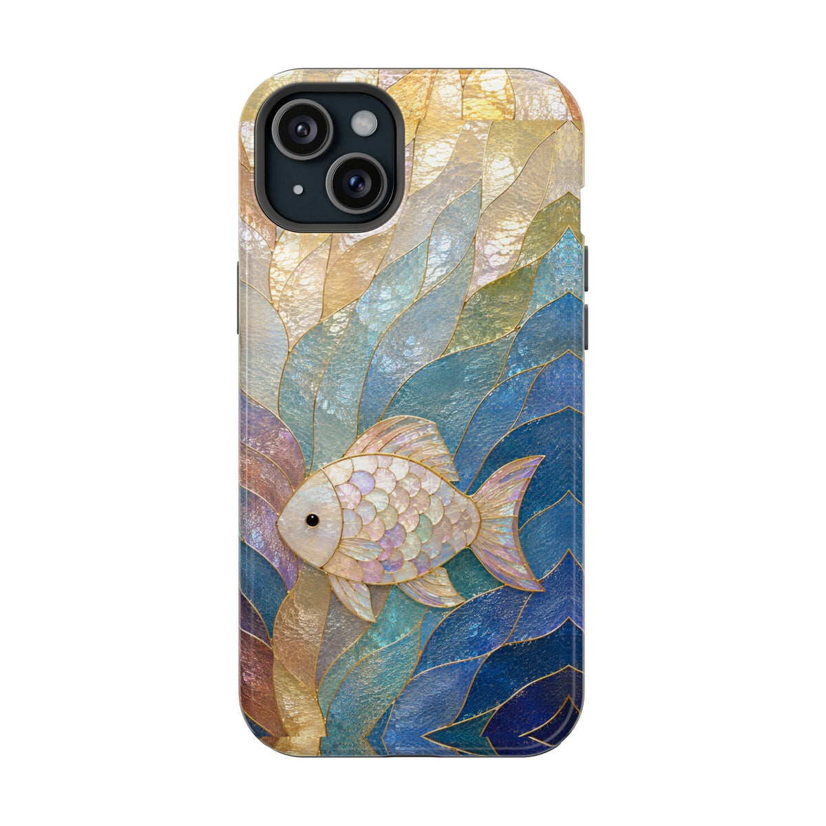 Fish Mosaic Magnetic Phone Case — Impact-Resistant Ocean Art