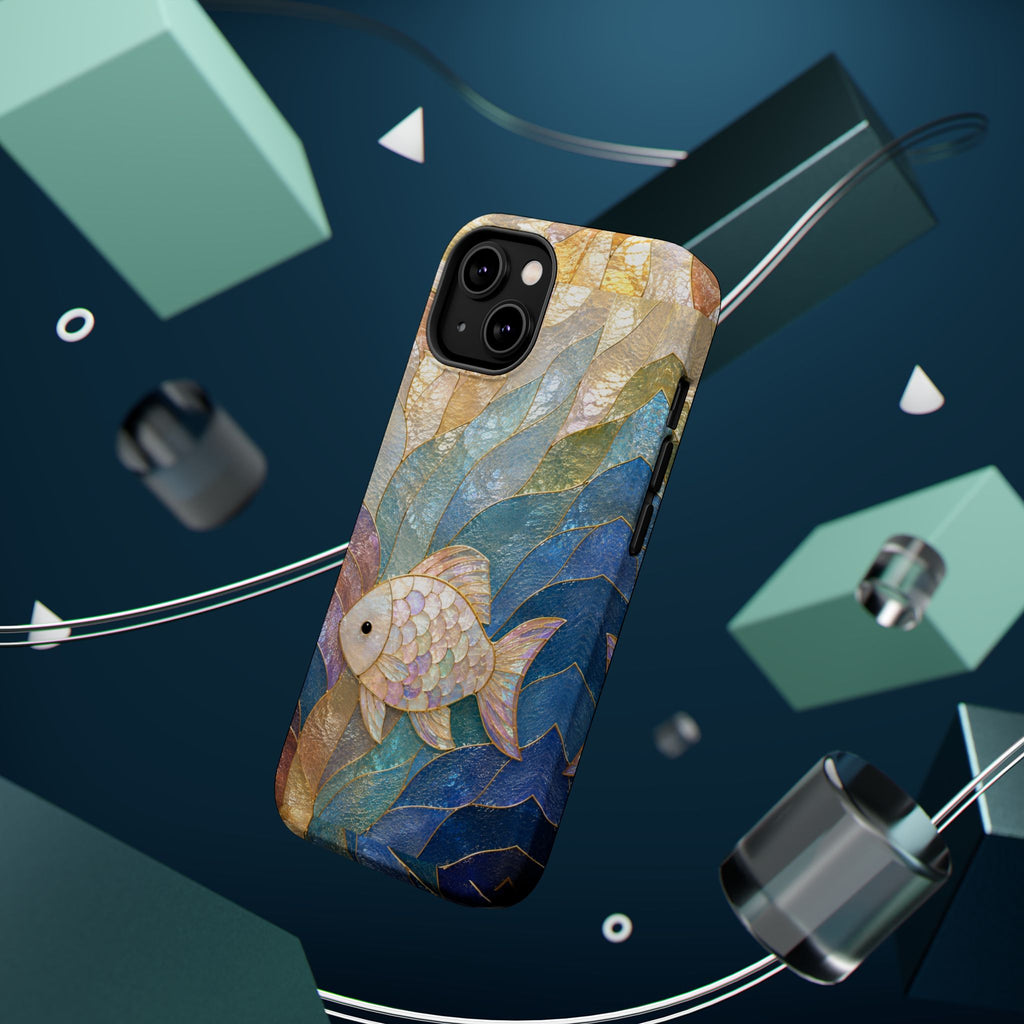 Fish Mosaic Magnetic Phone Case — Impact-Resistant Ocean Art