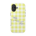 Christian Phone Case | Matthew 14:20 Fish & Loaves iPhone Case | Bible Verse Phone Cover | Faith Gift for Women | Yellow Gingham