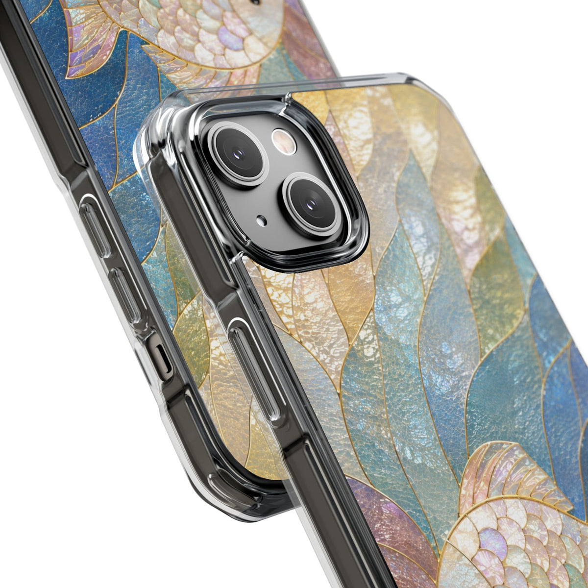 Trust and Know Clear Magnetic Phone Case — Iridescent Fish Mosaic Design