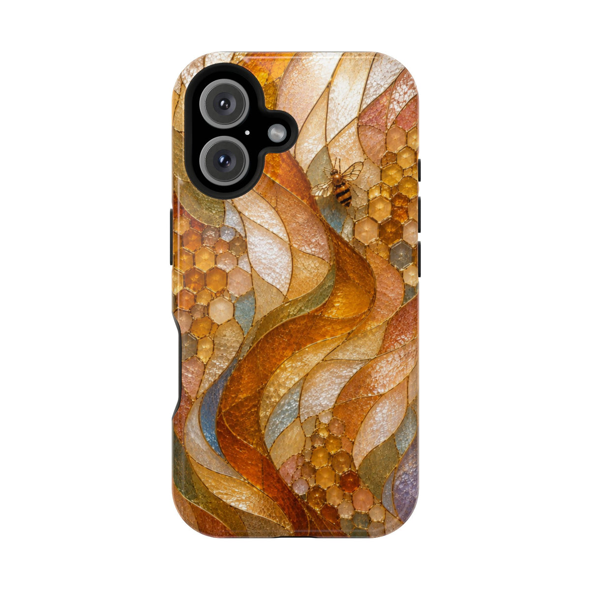 Abstract Amber Mosaic Phone Case — Magnetic Impact-Resistant iPhone Cover