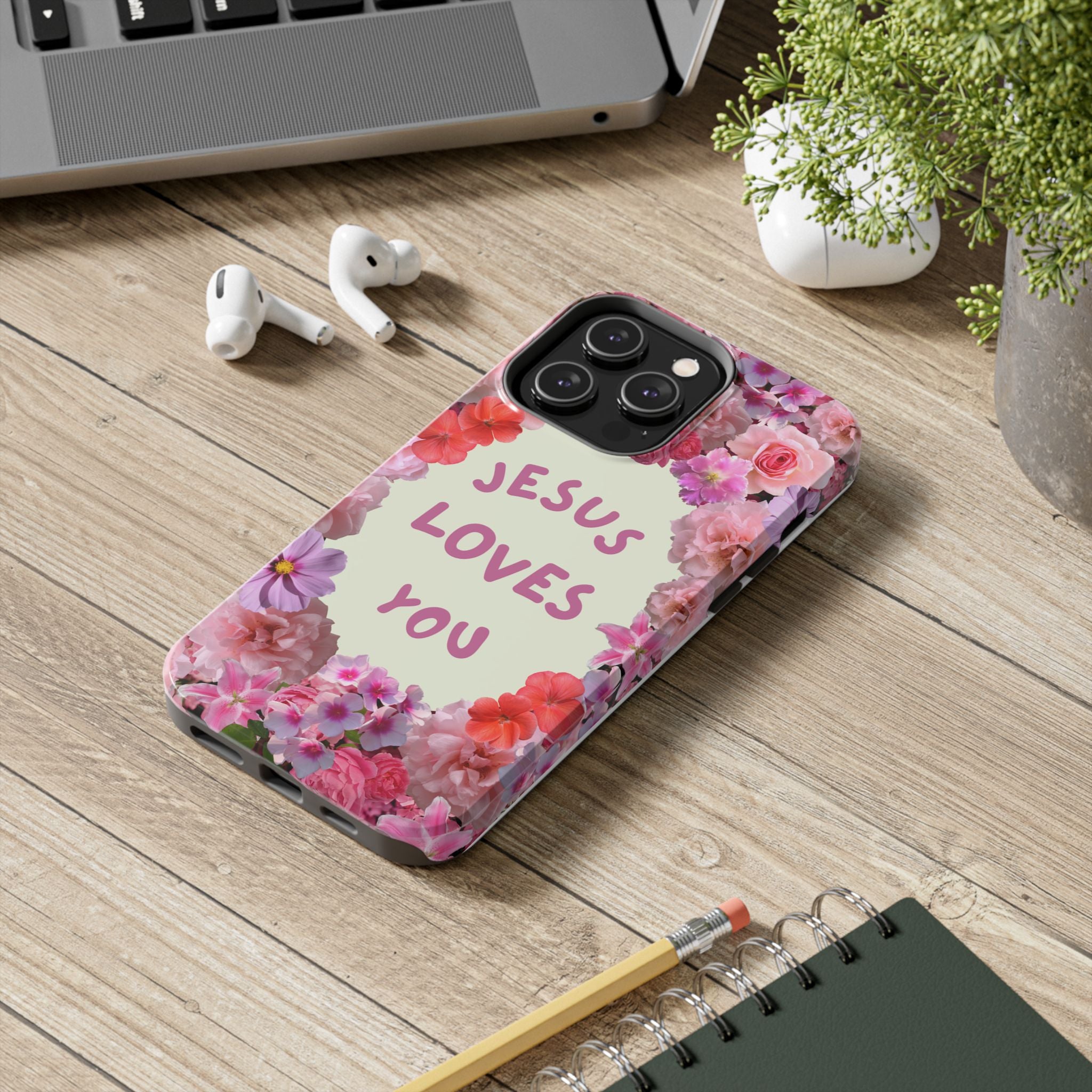 JESUS LOVES YOU Phone Case (Pink)