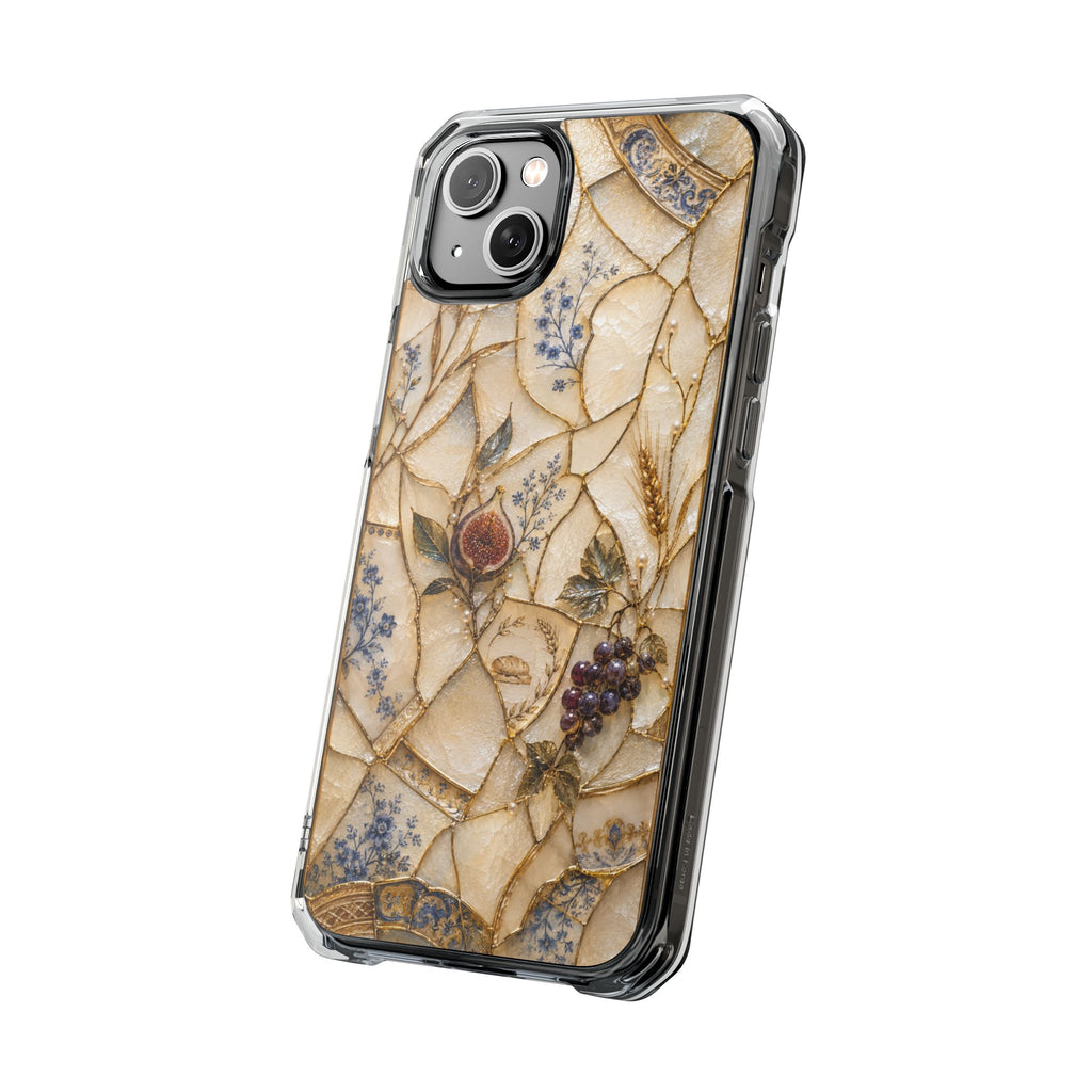 Floral Mosaic Magnetic Clear Phone Case