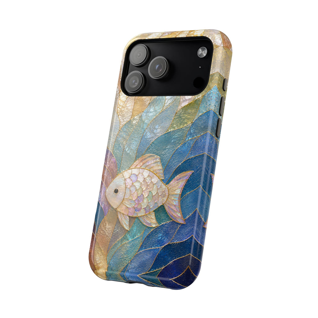 Fish Mosaic Magnetic Phone Case — Impact-Resistant Ocean Art