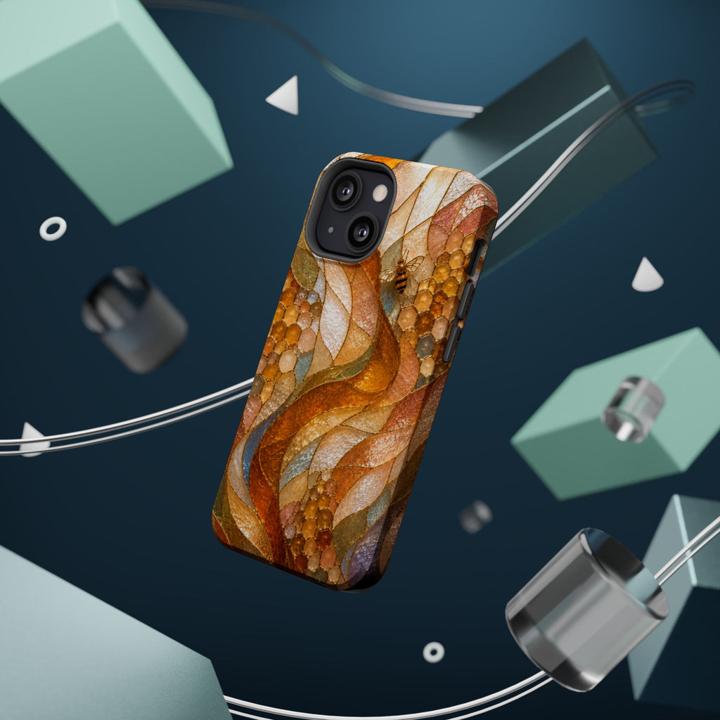 Abstract Amber Mosaic Phone Case — Magnetic Impact-Resistant iPhone Cover