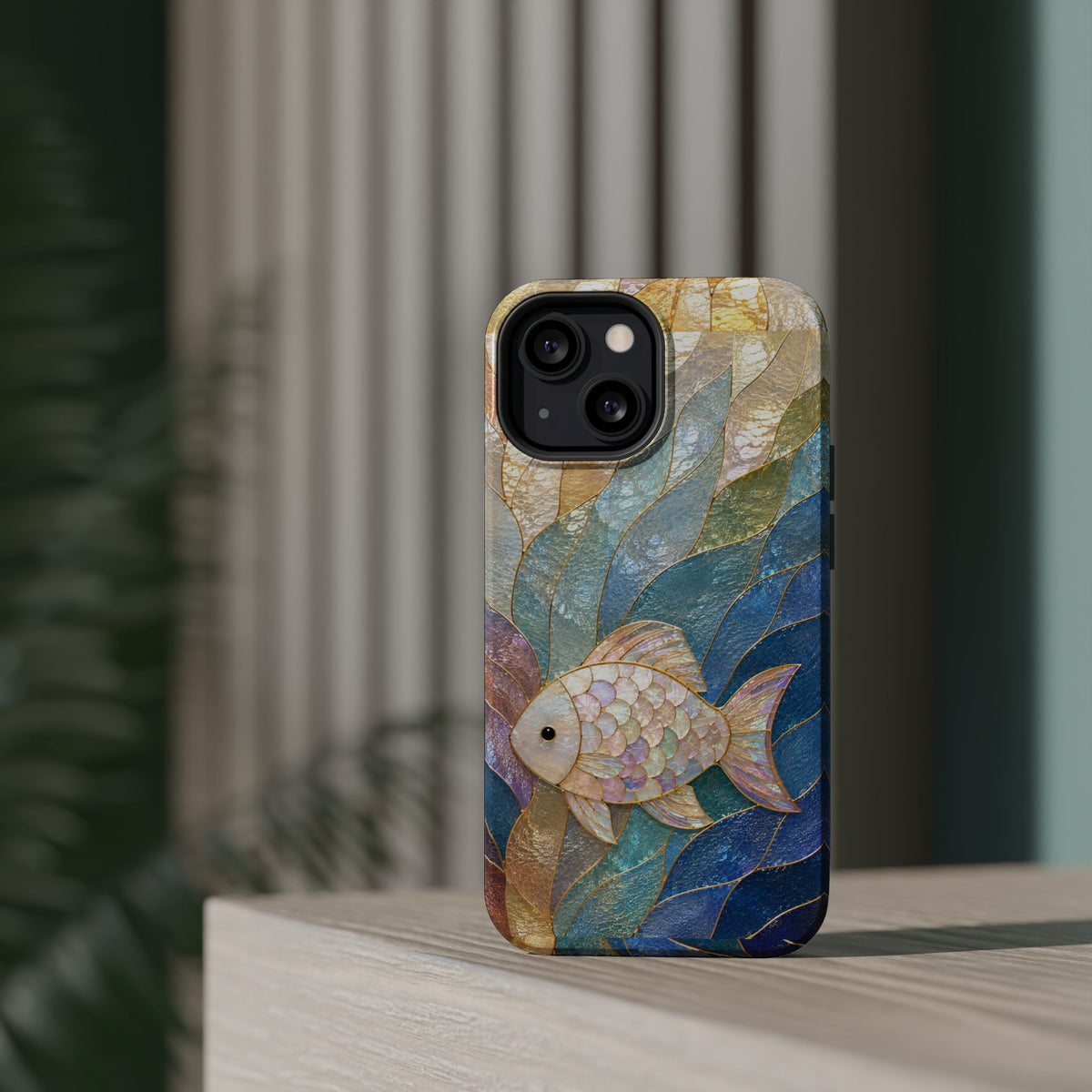 Fish Mosaic Magnetic Phone Case — Impact-Resistant Ocean Art