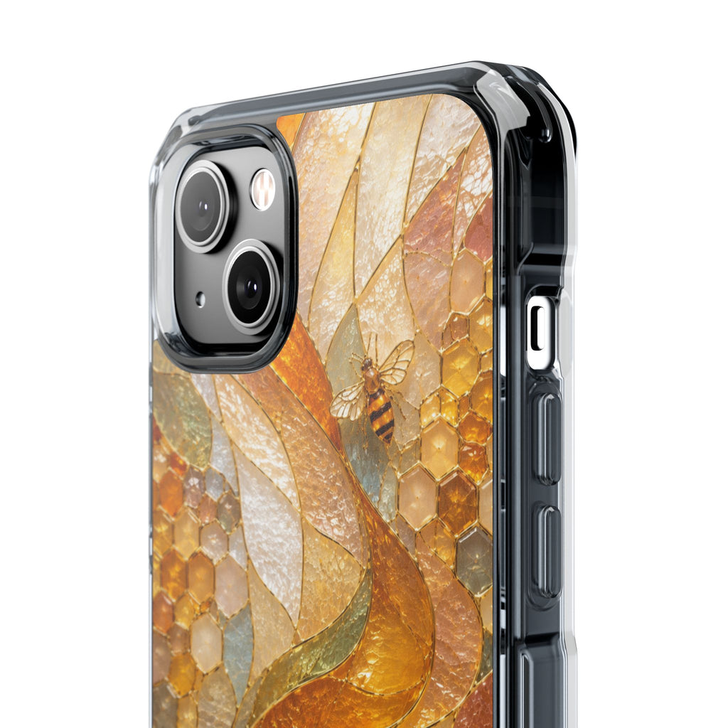 Clear Magnetic Phone Case — Autumn Mosaic Swirl Design