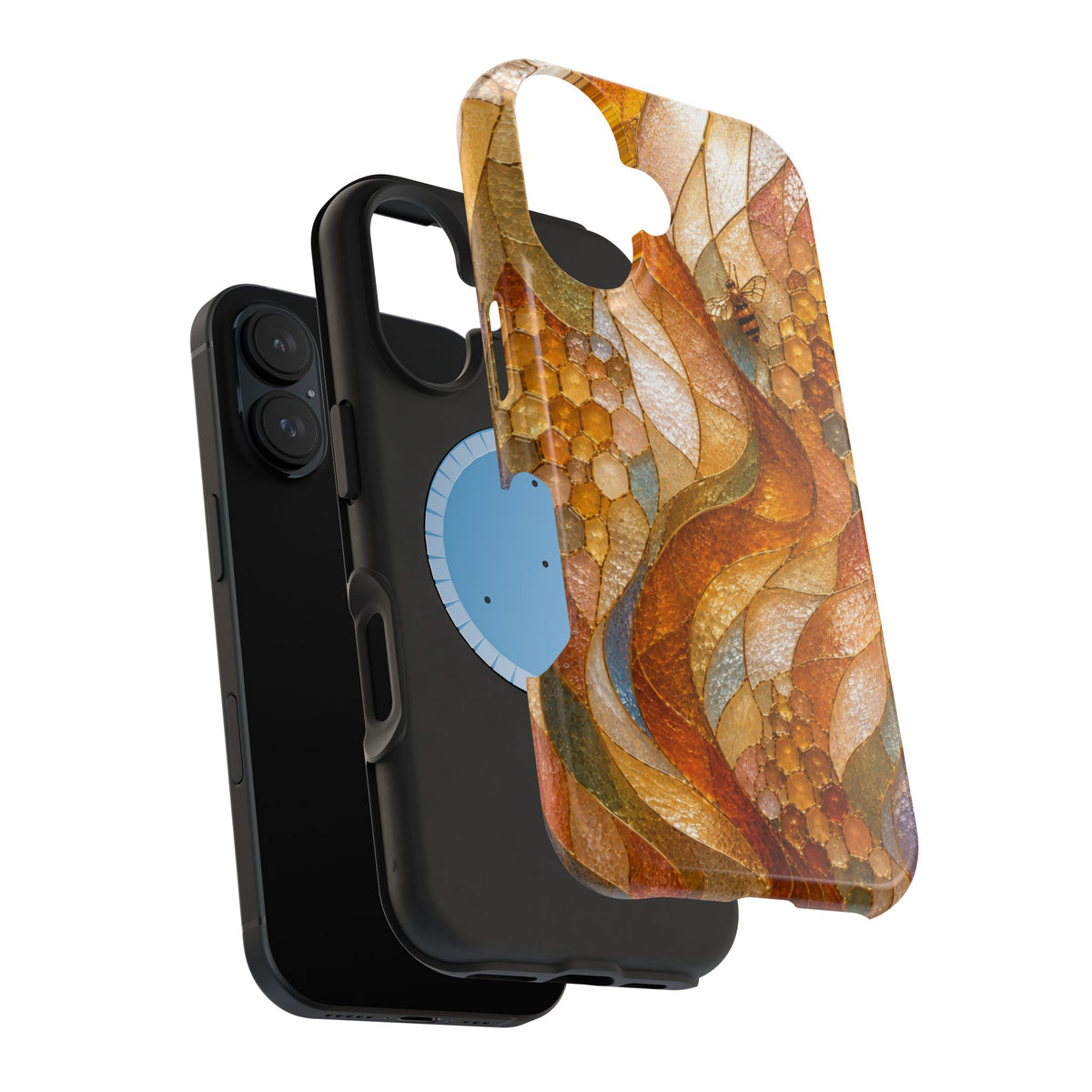 Abstract Amber Mosaic Phone Case — Magnetic Impact-Resistant iPhone Cover