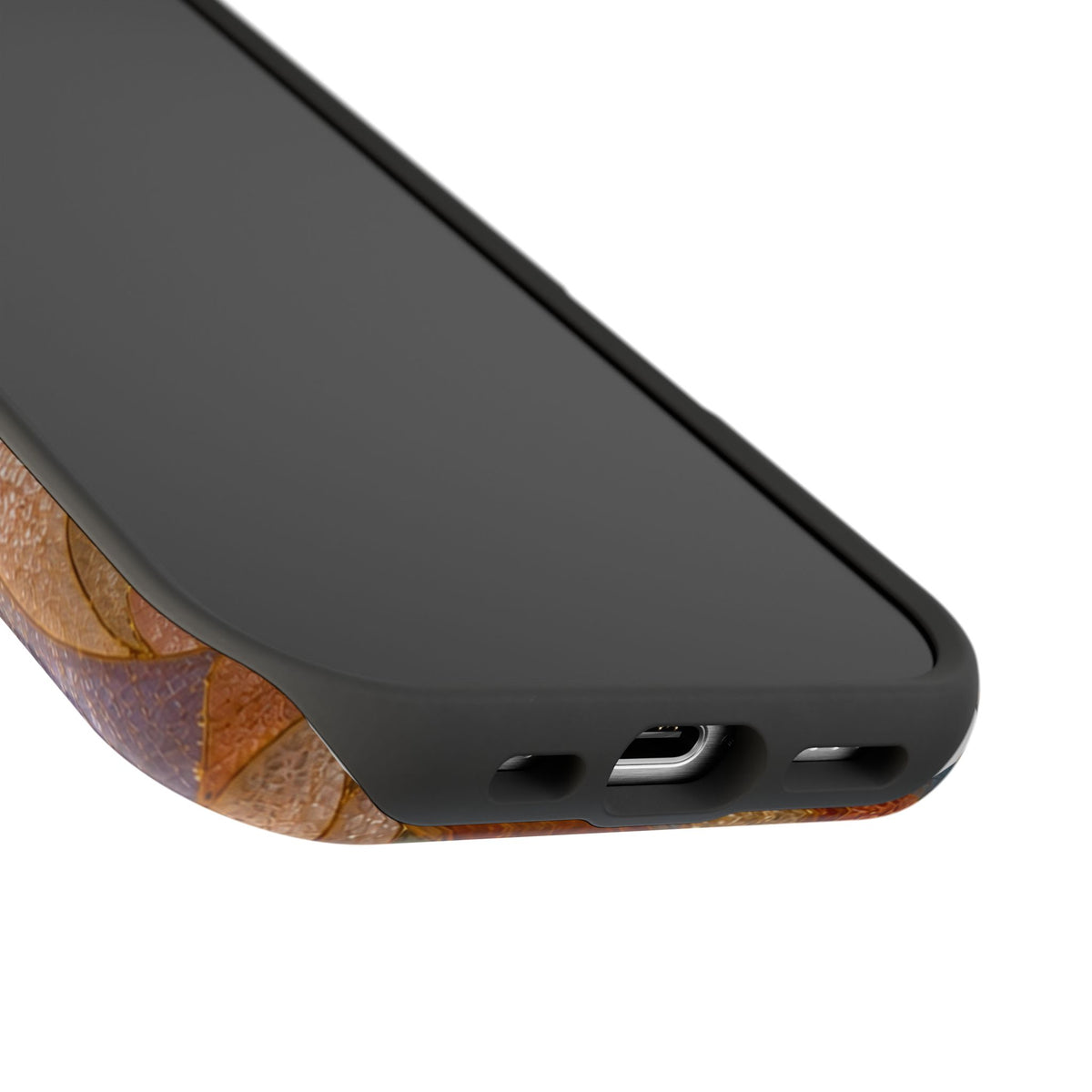 Abstract Amber Mosaic Phone Case — Magnetic Impact-Resistant iPhone Cover