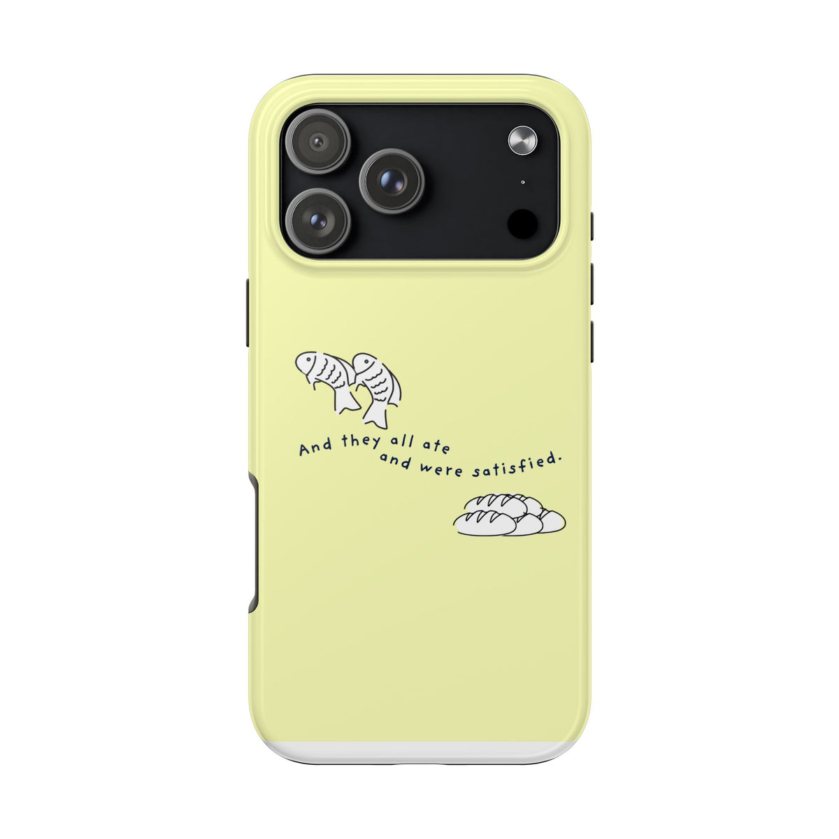 Fish and Loaves iPhone Case, Butter Yellow Coastal Faith Cover