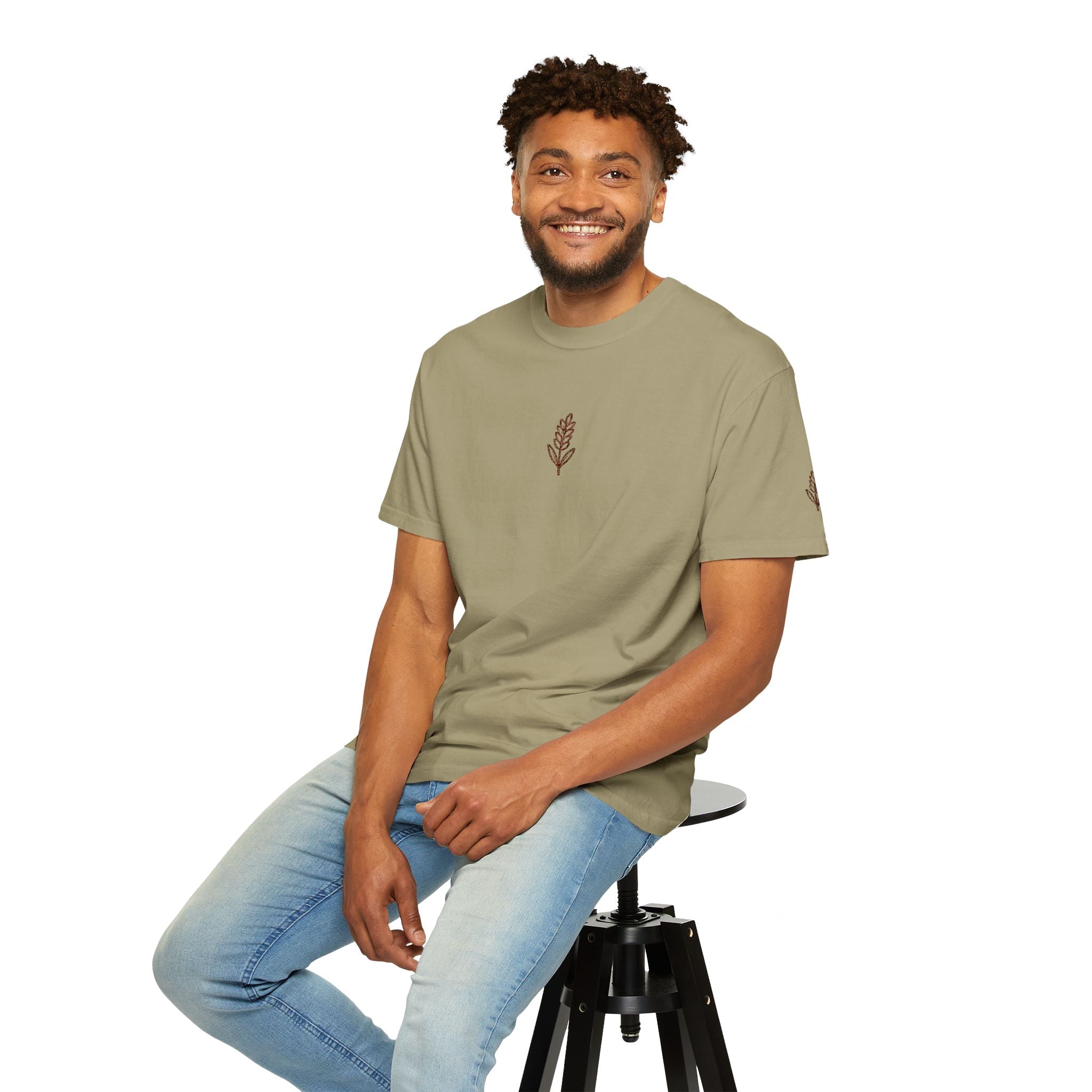 Christian Wheat Embroidered T-Shirt | Fall Comfort Colors Tee | Daily Bread Faith Shirt | Minimal Christian Fall Shirt