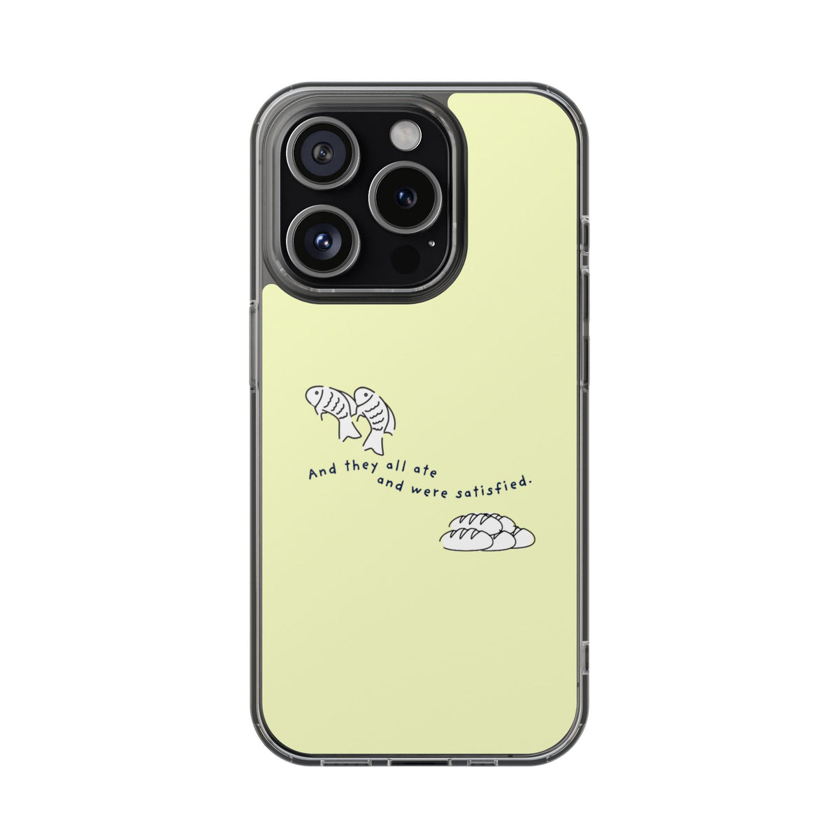 Clear Magnetic Phone Case Fish and Loaves iPhone Case, Butter Yellow Coastal Faith Cover