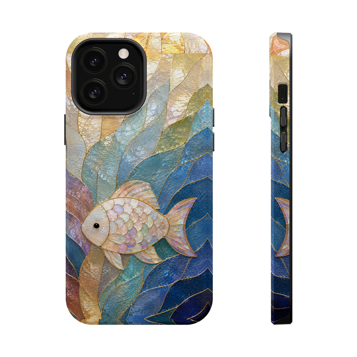 Fish Mosaic Magnetic Phone Case — Impact-Resistant Ocean Art