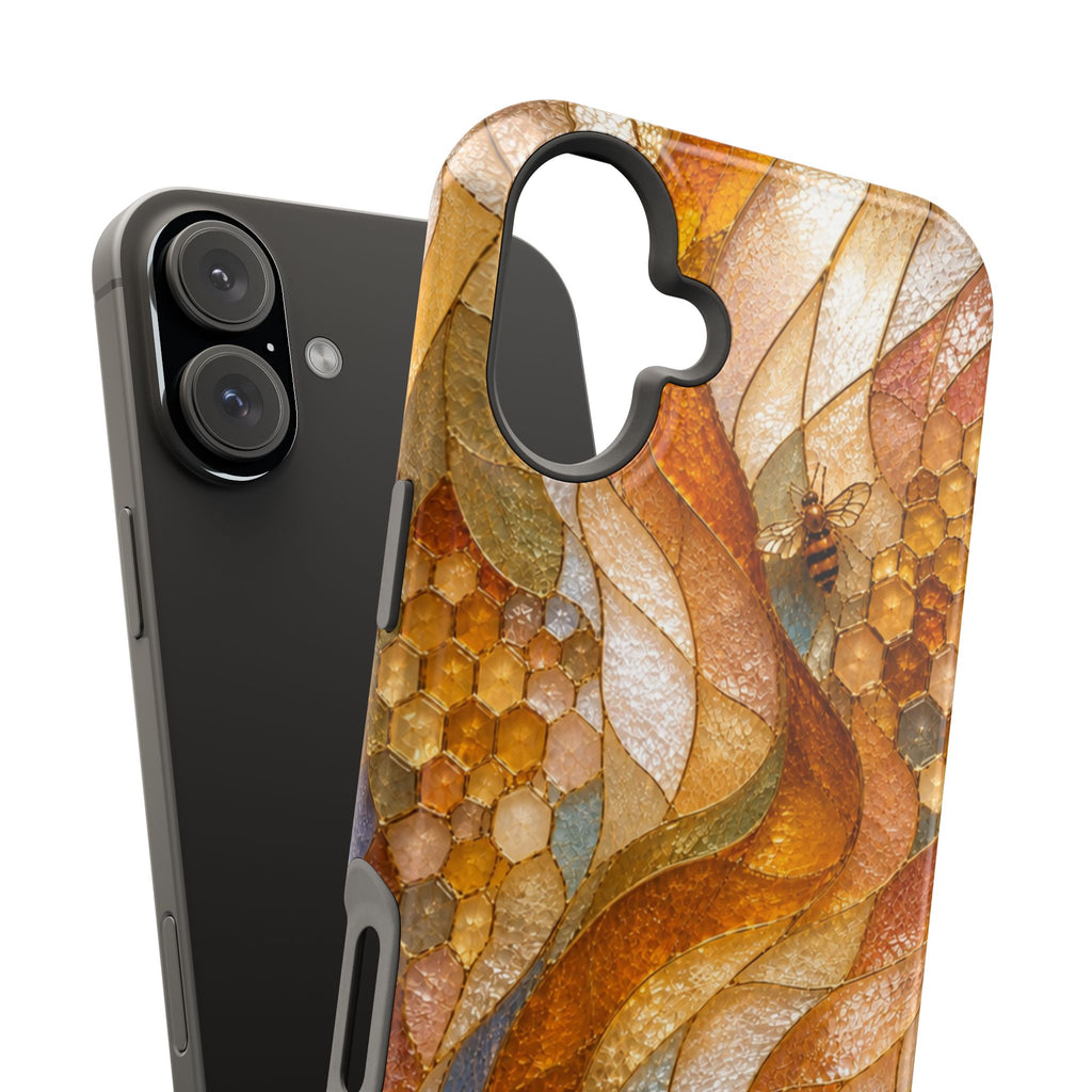 Abstract Amber Mosaic Phone Case — Magnetic Impact-Resistant iPhone Cover