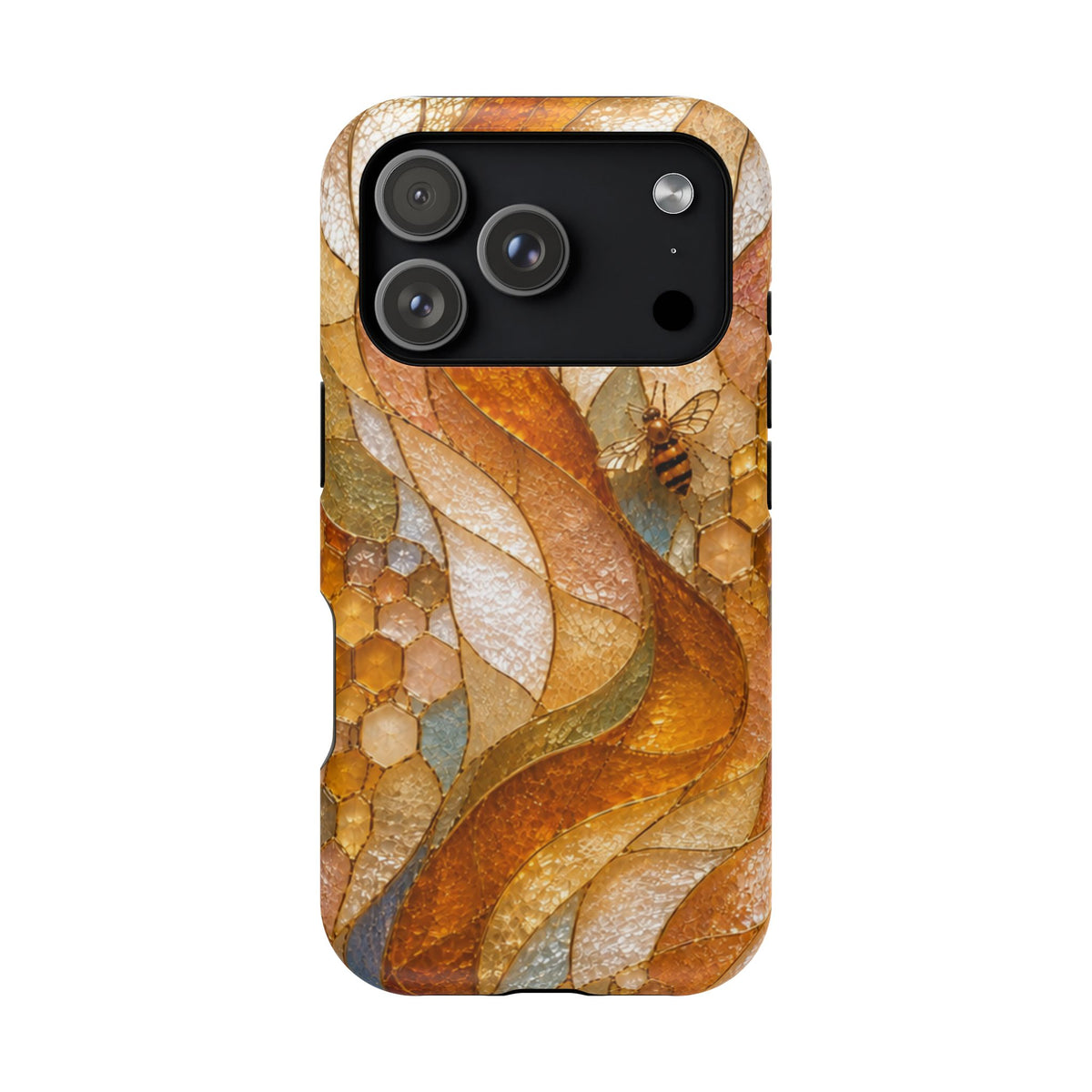 Abstract Amber Mosaic Phone Case — Magnetic Impact-Resistant iPhone Cover