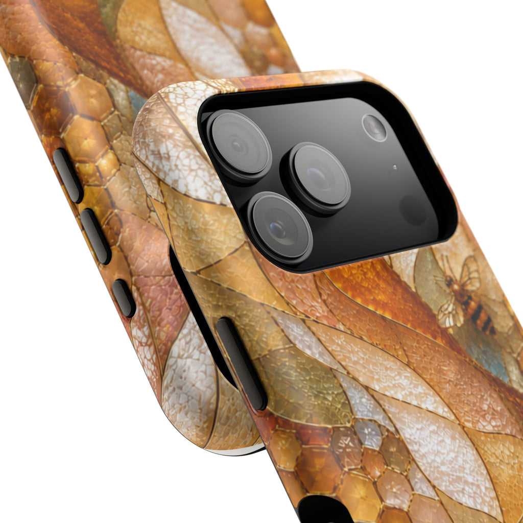Abstract Amber Mosaic Phone Case — Magnetic Impact-Resistant iPhone Cover