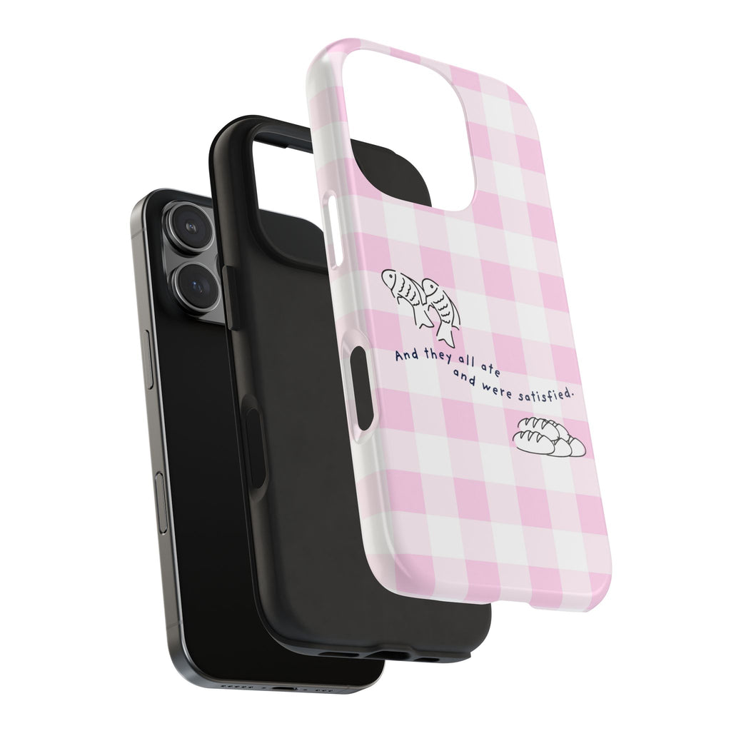 FISH AND LOAVES Gingham Phone Case (Pink)