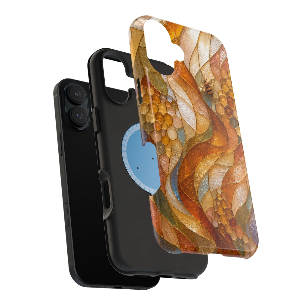 Abstract Amber Mosaic Phone Case — Magnetic Impact-Resistant iPhone Cover