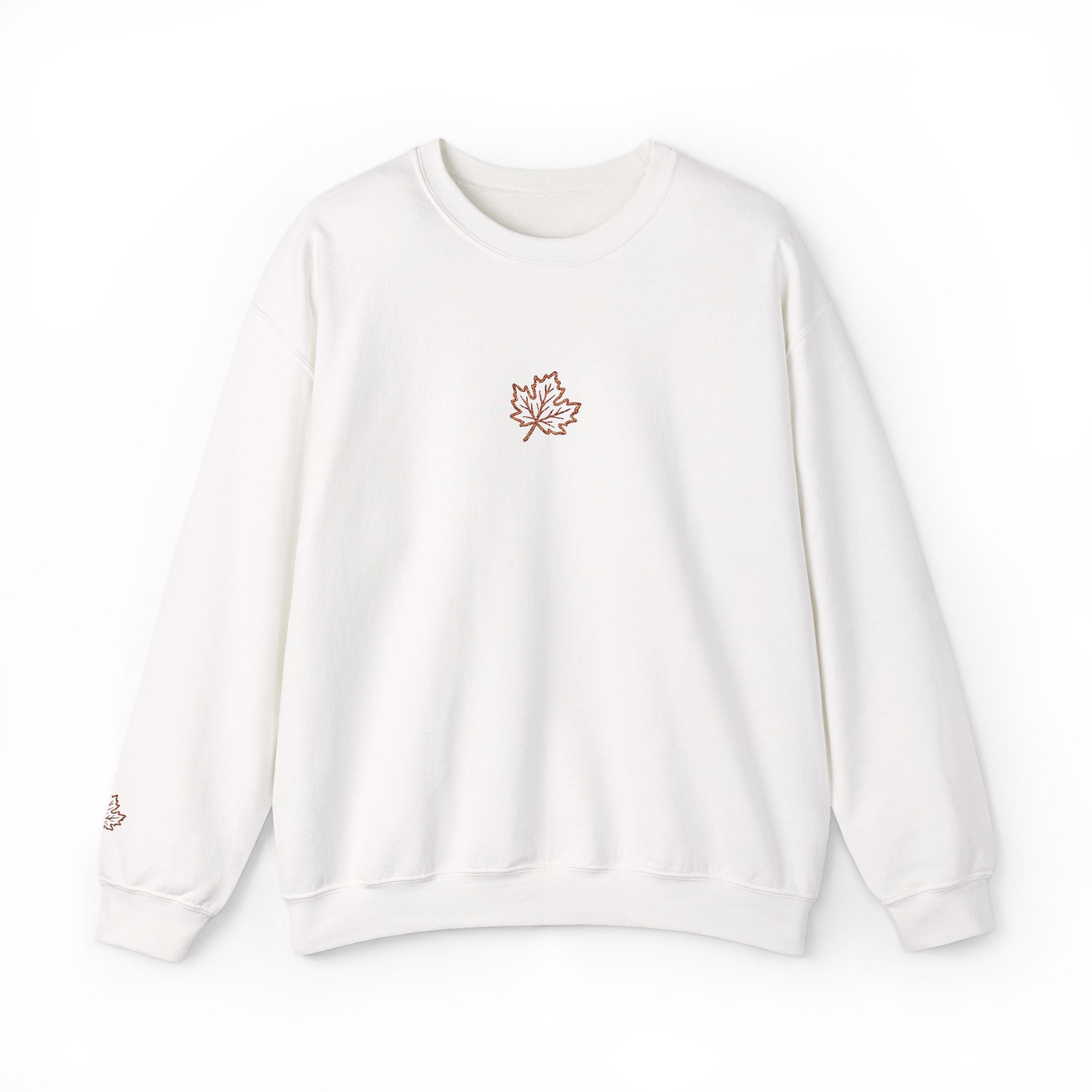 Embroidered Maple Leaf Crewneck Sweatshirt | Christian Fall Pullover | Minimal Autumn Sweatshirt | Cozy Faith Inspired Sweater