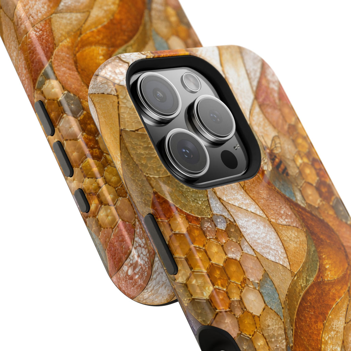 Abstract Amber Mosaic Phone Case — Magnetic Impact-Resistant iPhone Cover