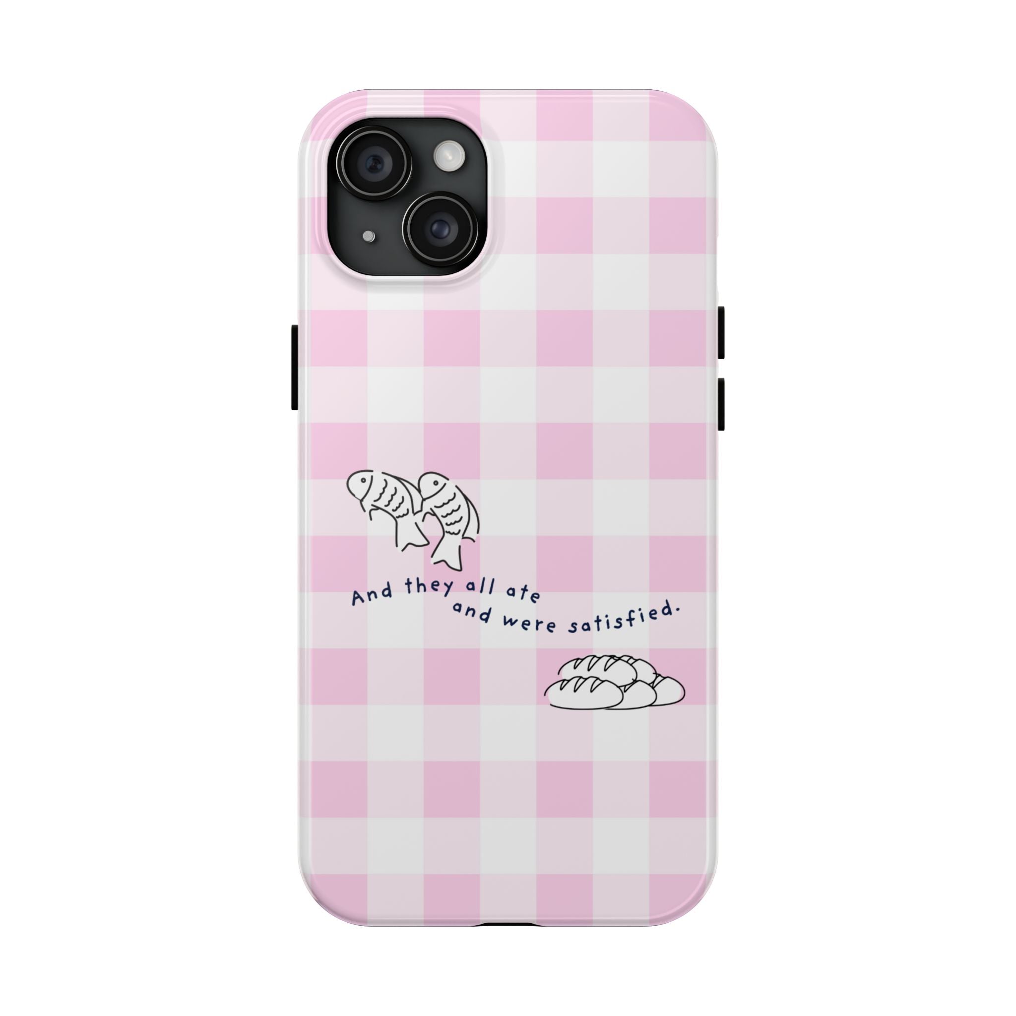 FISH AND LOAVES Gingham Phone Case (Pink)