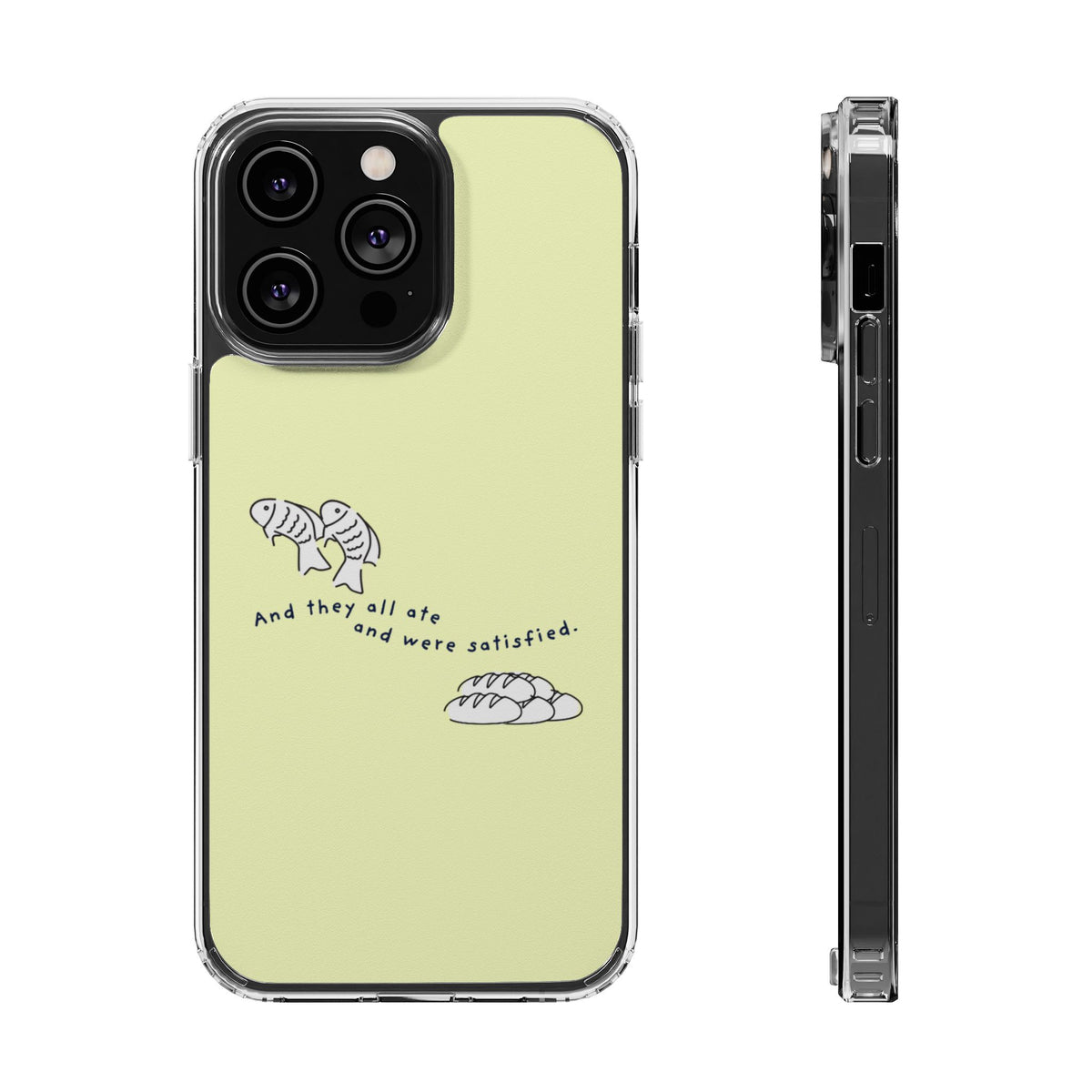 Clear Magnetic Phone Case Fish and Loaves iPhone Case, Butter Yellow Coastal Faith Cover