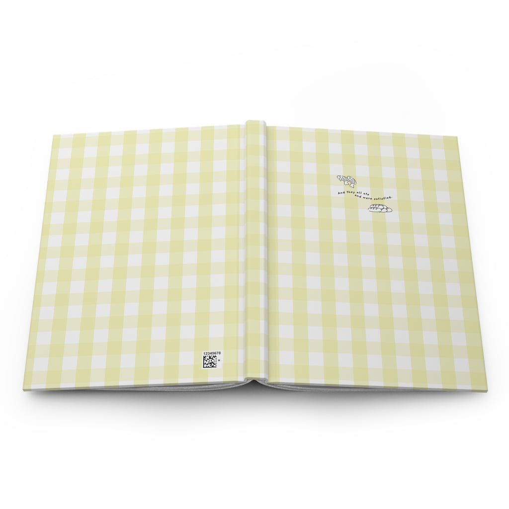 Yellow Gingham Christian Journal | Matthew 14:20 Hardcover Notebook | Bible Study Journal | Faith Gift for Women | Prayer Journal | Christian Stationery