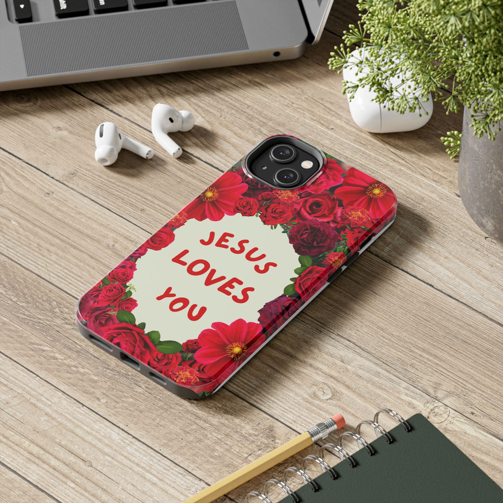 JESUS LOVES YOU Phone Case (Red)