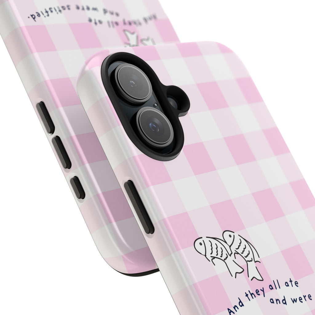 FISH AND LOAVES Gingham Phone Case (Pink)