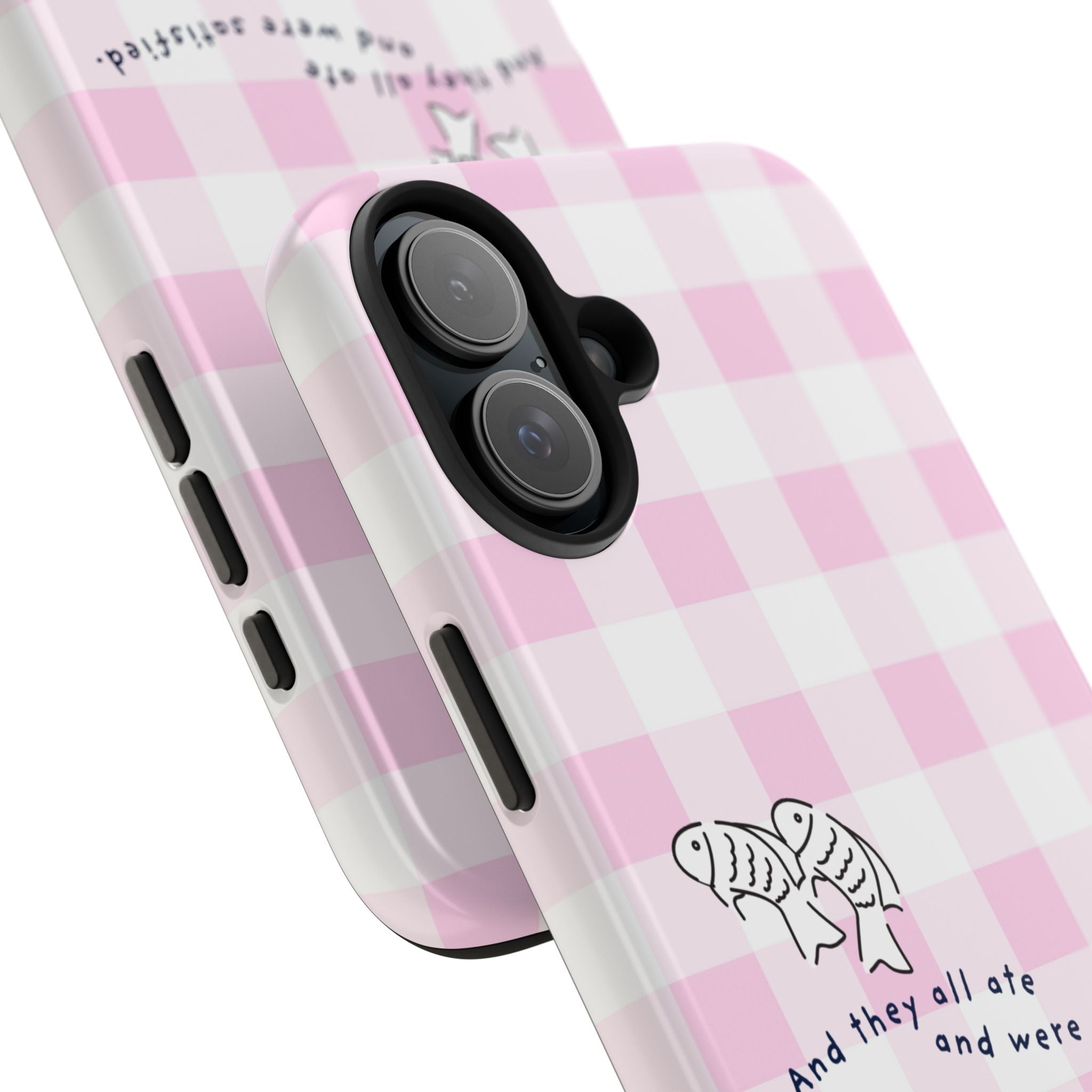 FISH AND LOAVES Gingham Phone Case (Pink)