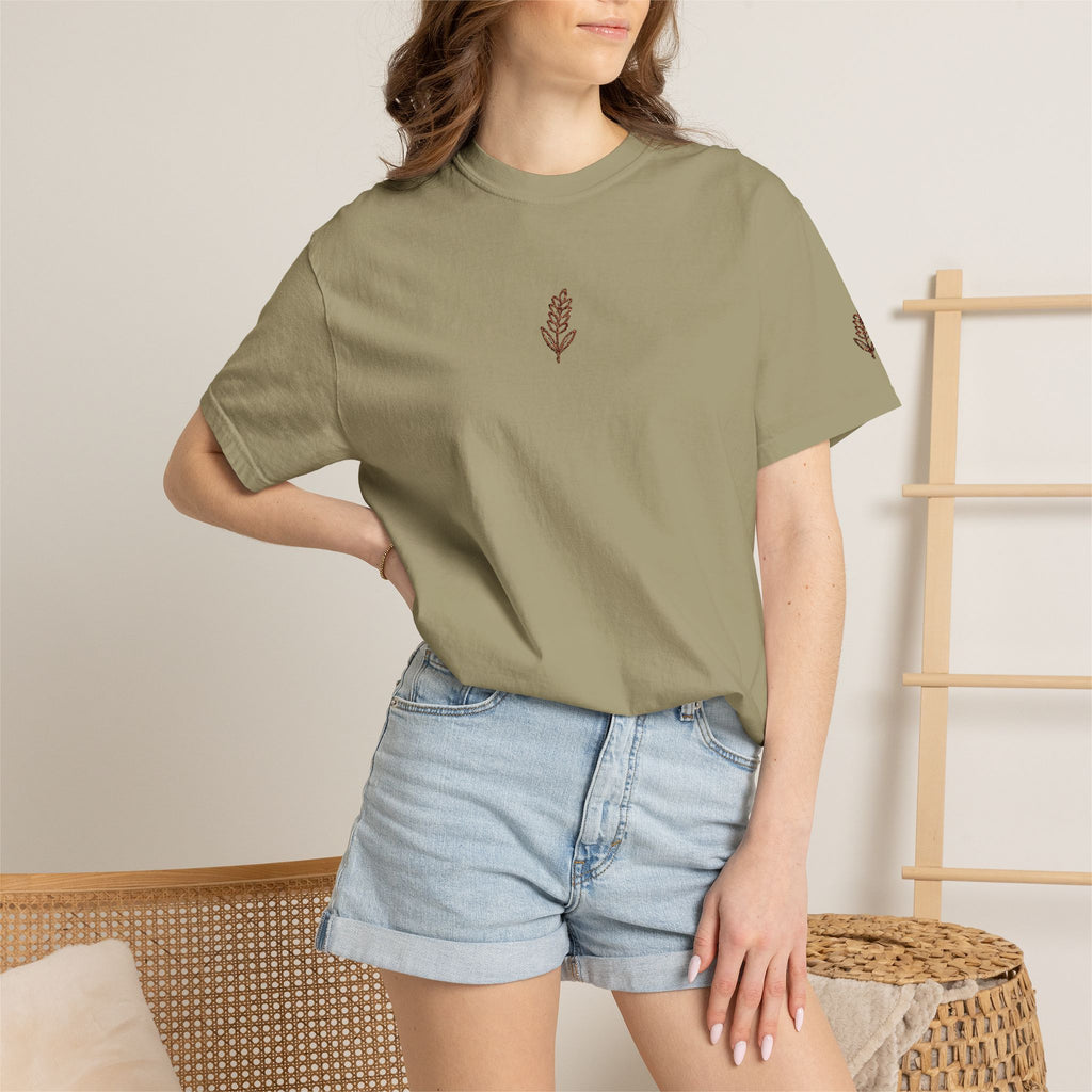 Christian Wheat Embroidered T-Shirt | Fall Comfort Colors Tee | Daily Bread Faith Shirt | Minimal Christian Fall Shirt