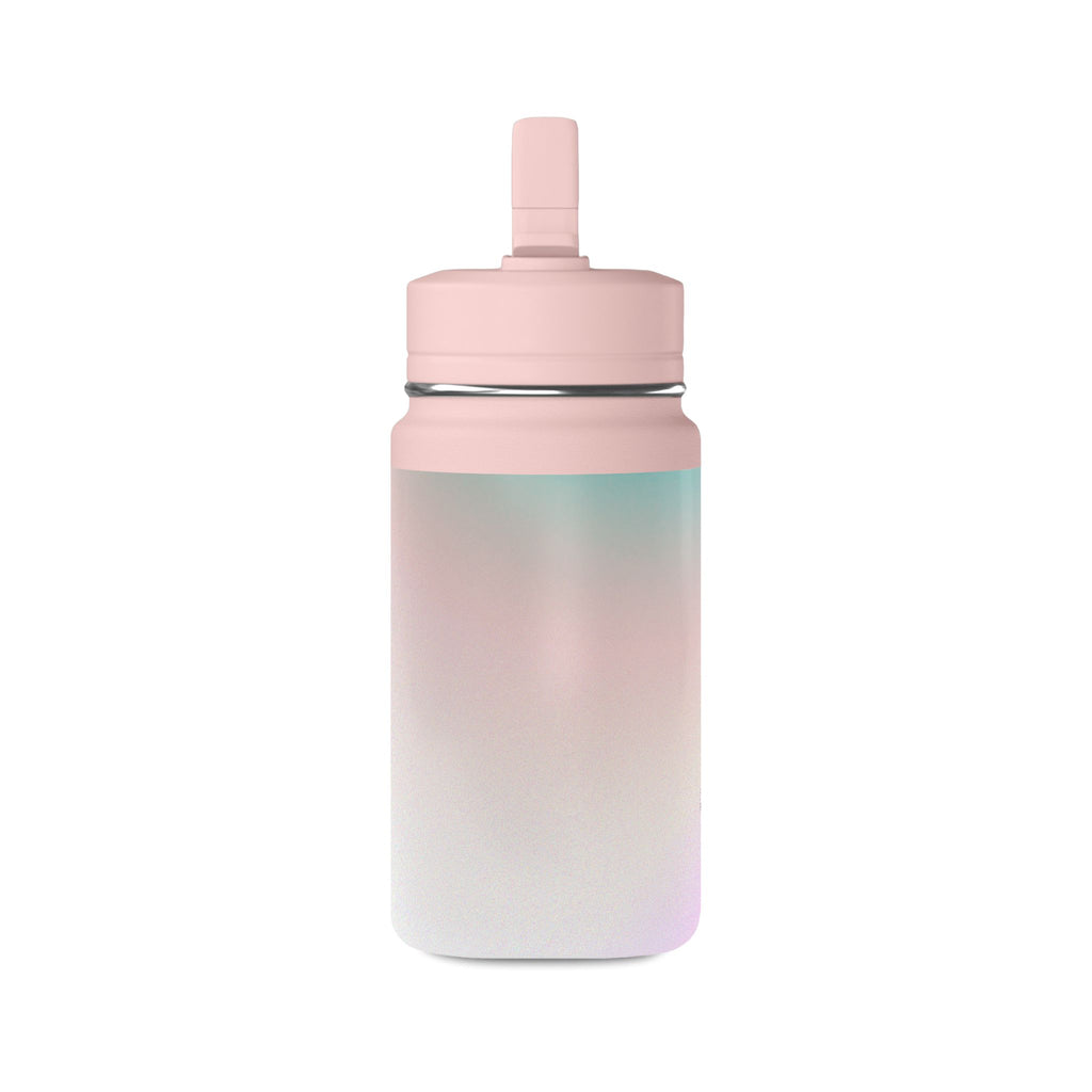 Fully Known Psalm 139 Water Bottle with Straw, 14 oz Pink Blue Ombre Reusable Bottle, Faith Gift for Girls