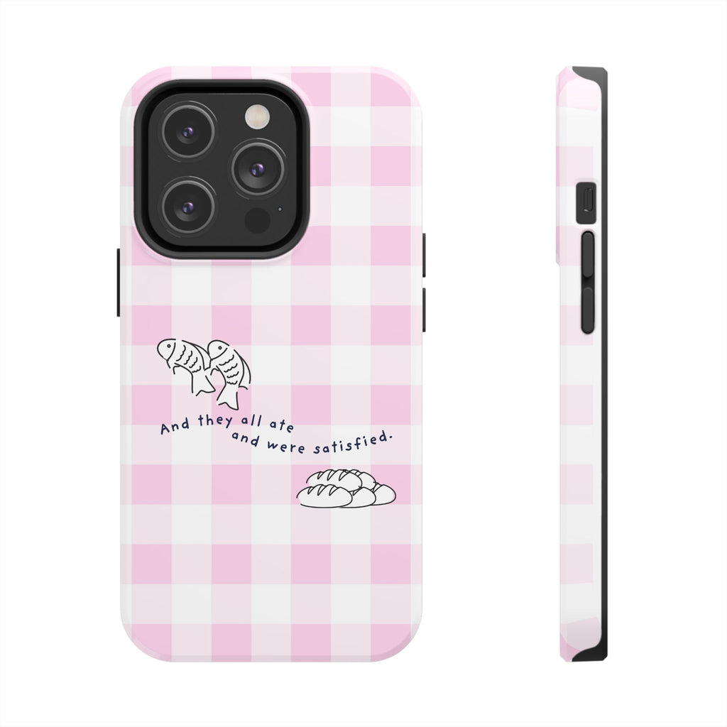 FISH AND LOAVES Gingham Phone Case (Pink)