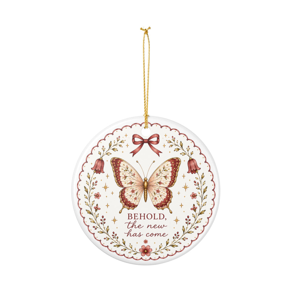 Behold Butterfly Ornament — Christian Christmas Ornament, 2 Corinthians 5:17
