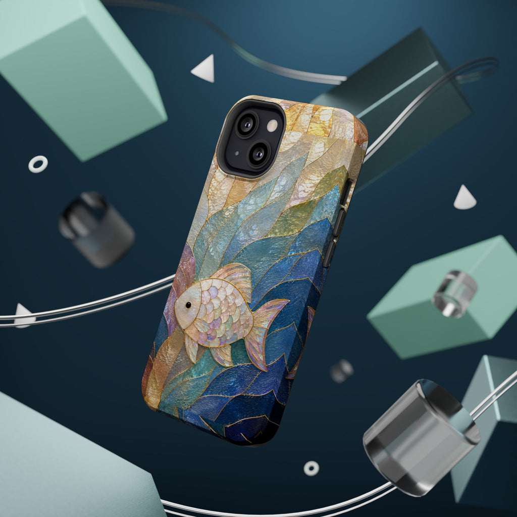 Fish Mosaic Magnetic Phone Case — Impact-Resistant Ocean Art