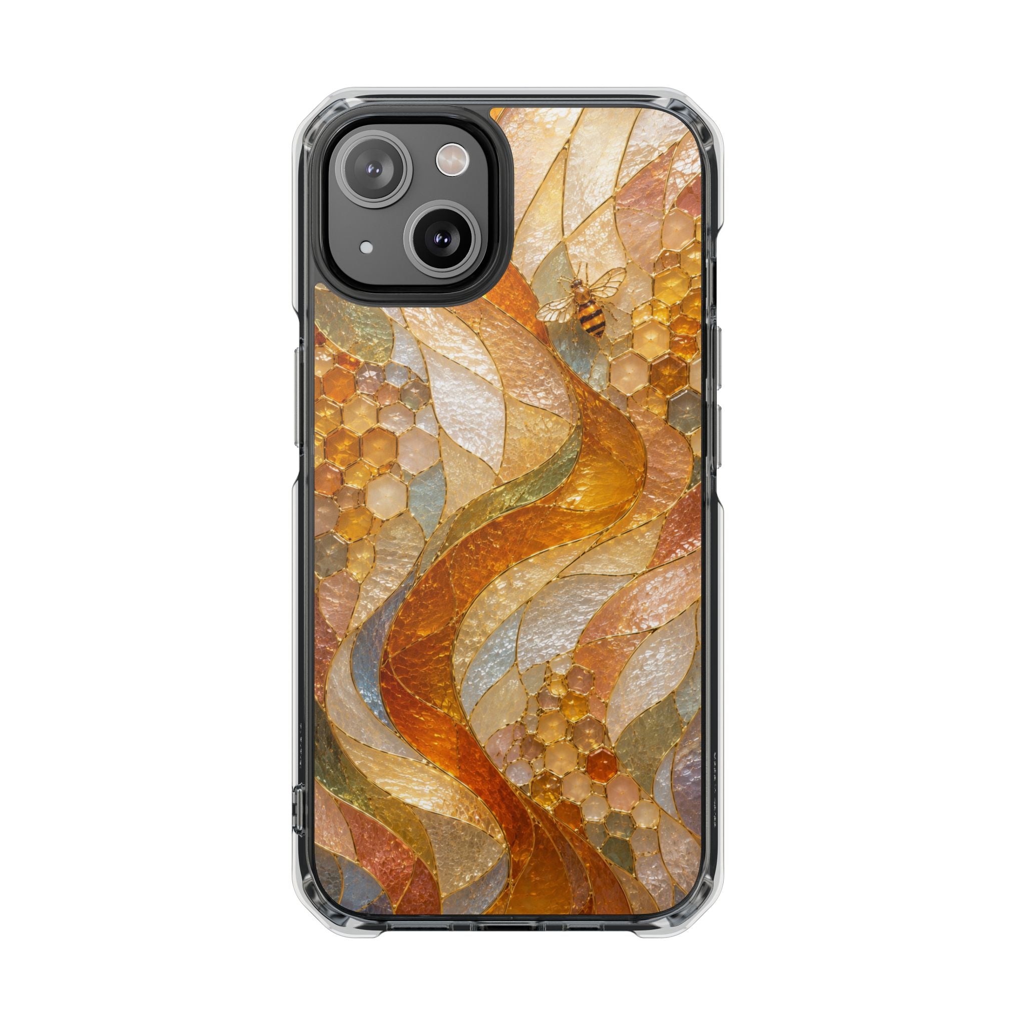 Clear Magnetic Phone Case — Autumn Mosaic Swirl Design
