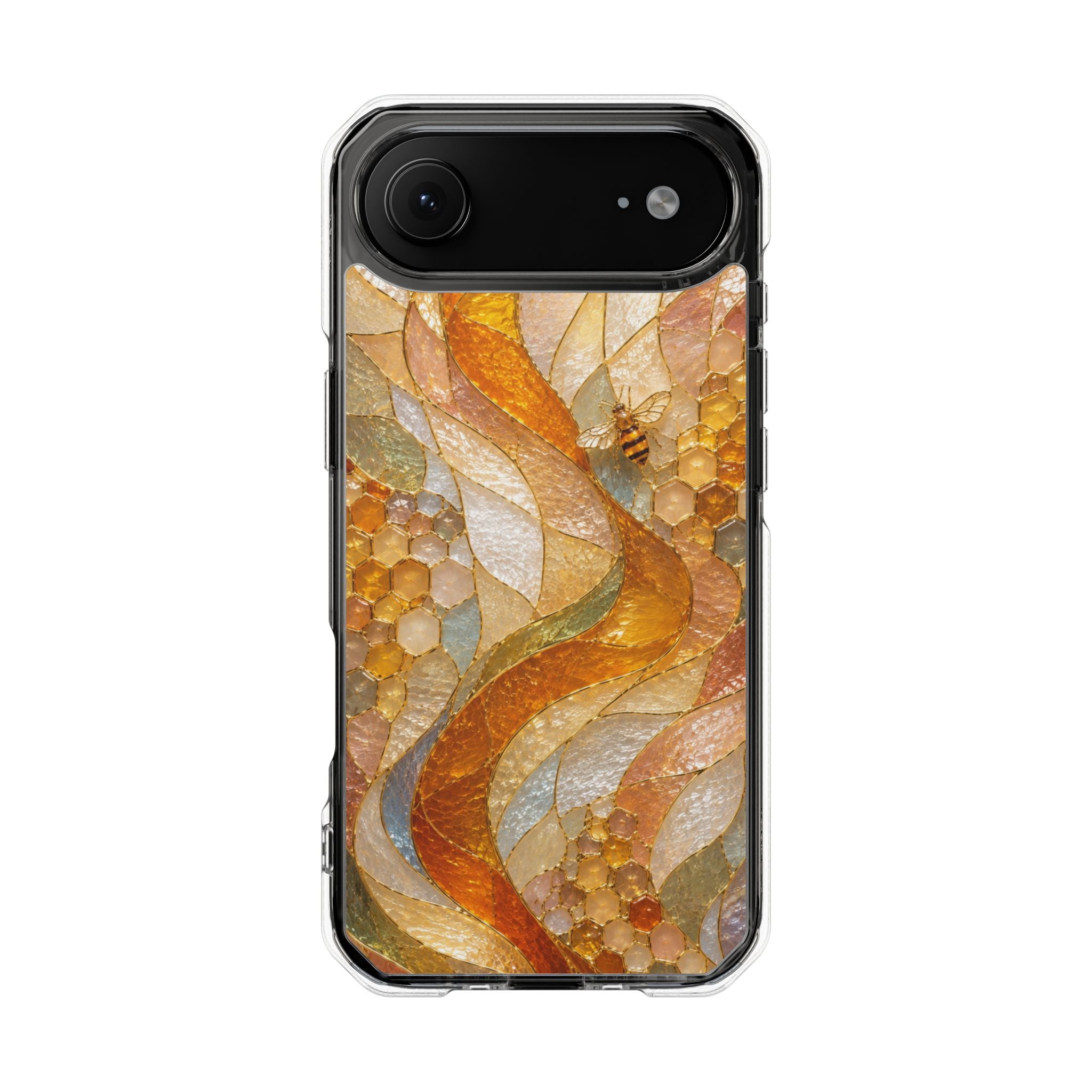 Clear Magnetic Phone Case — Autumn Mosaic Swirl Design