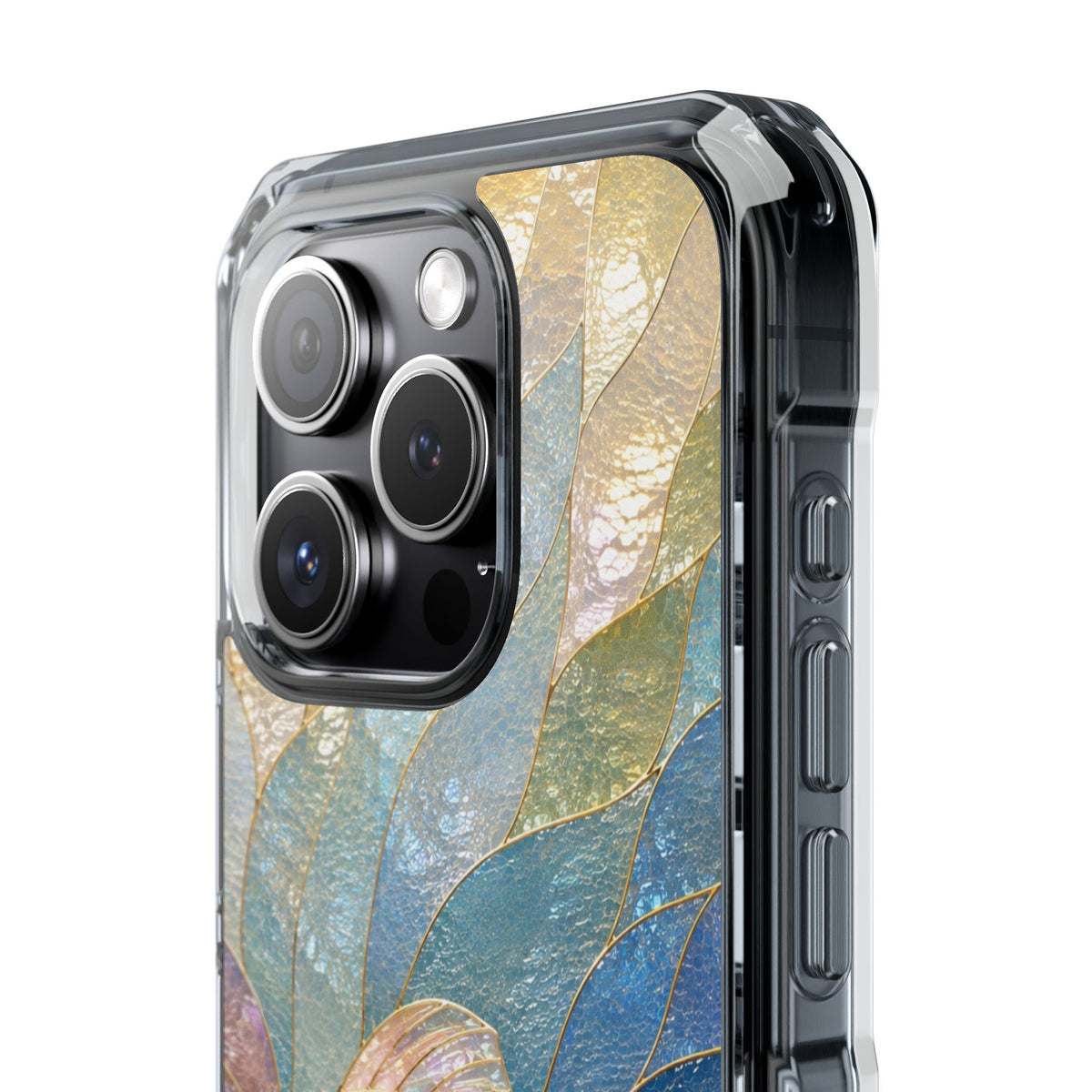 Trust and Know Clear Magnetic Phone Case — Iridescent Fish Mosaic Design