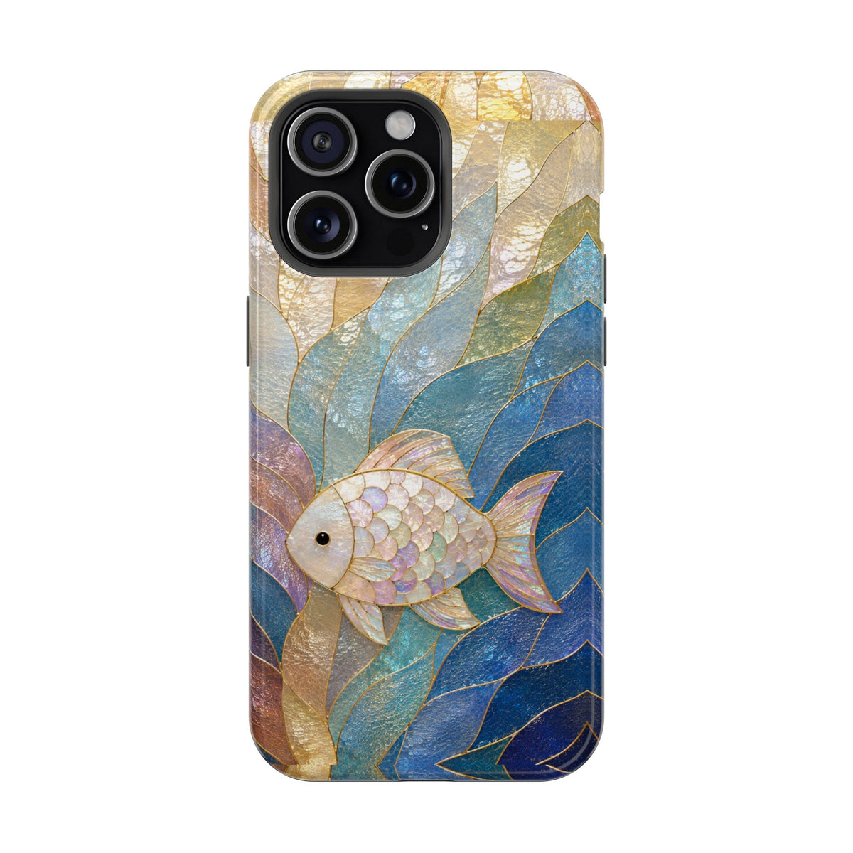 Fish Mosaic Magnetic Phone Case — Impact-Resistant Ocean Art