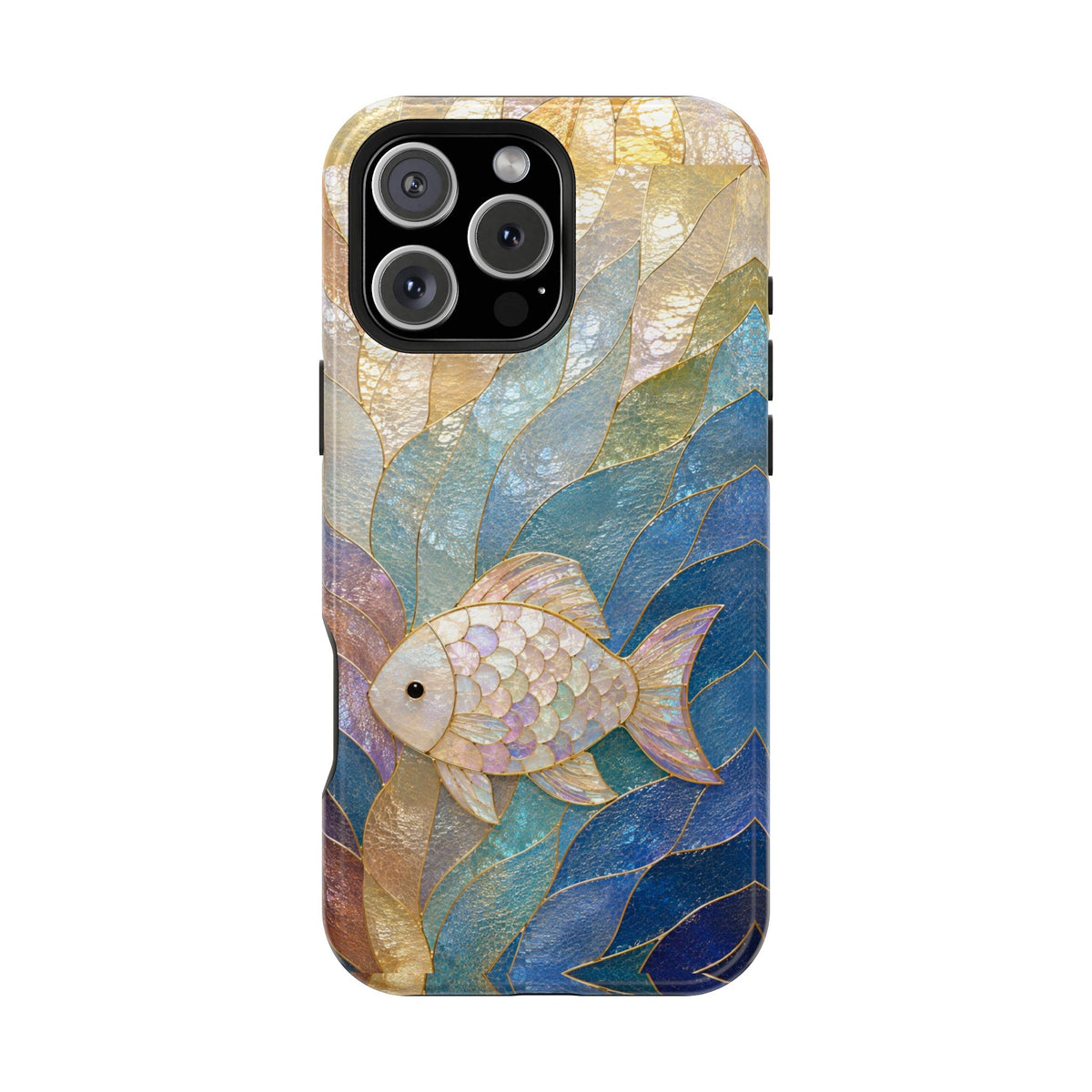 Fish Mosaic Magnetic Phone Case — Impact-Resistant Ocean Art