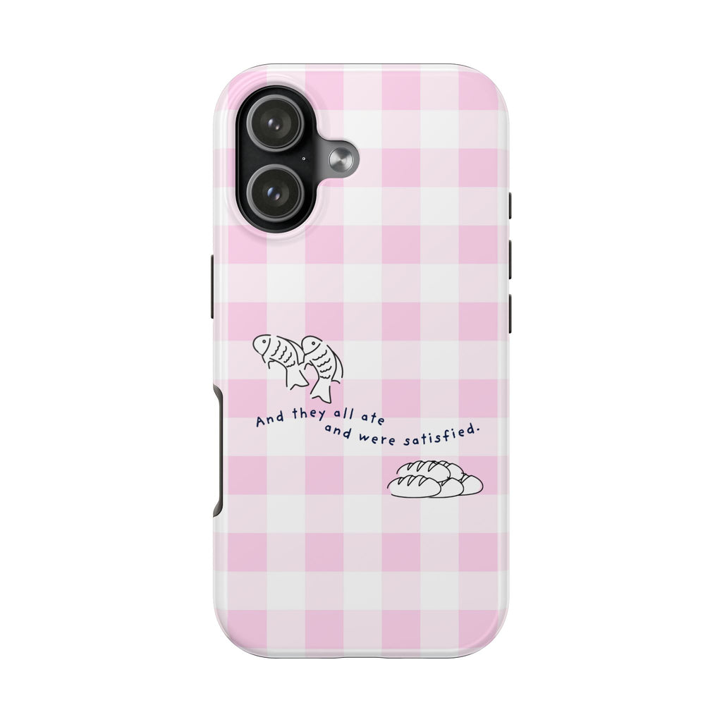 FISH AND LOAVES Gingham Phone Case (Pink)