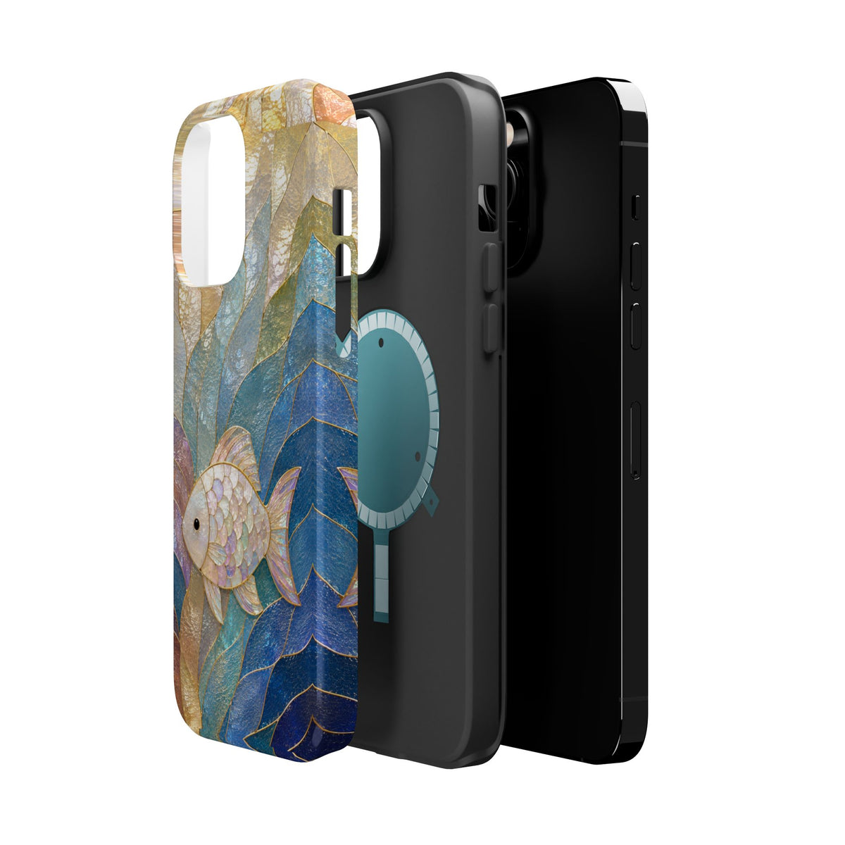 Fish Mosaic Magnetic Phone Case — Impact-Resistant Ocean Art