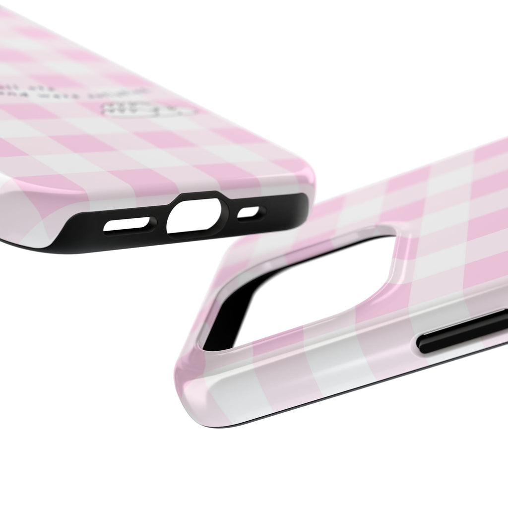 FISH AND LOAVES Gingham Phone Case (Pink)