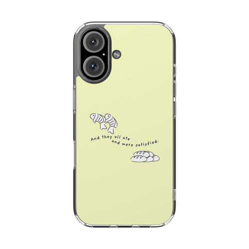 Clear Magnetic Phone Case Fish and Loaves iPhone Case, Butter Yellow Coastal Faith Cover