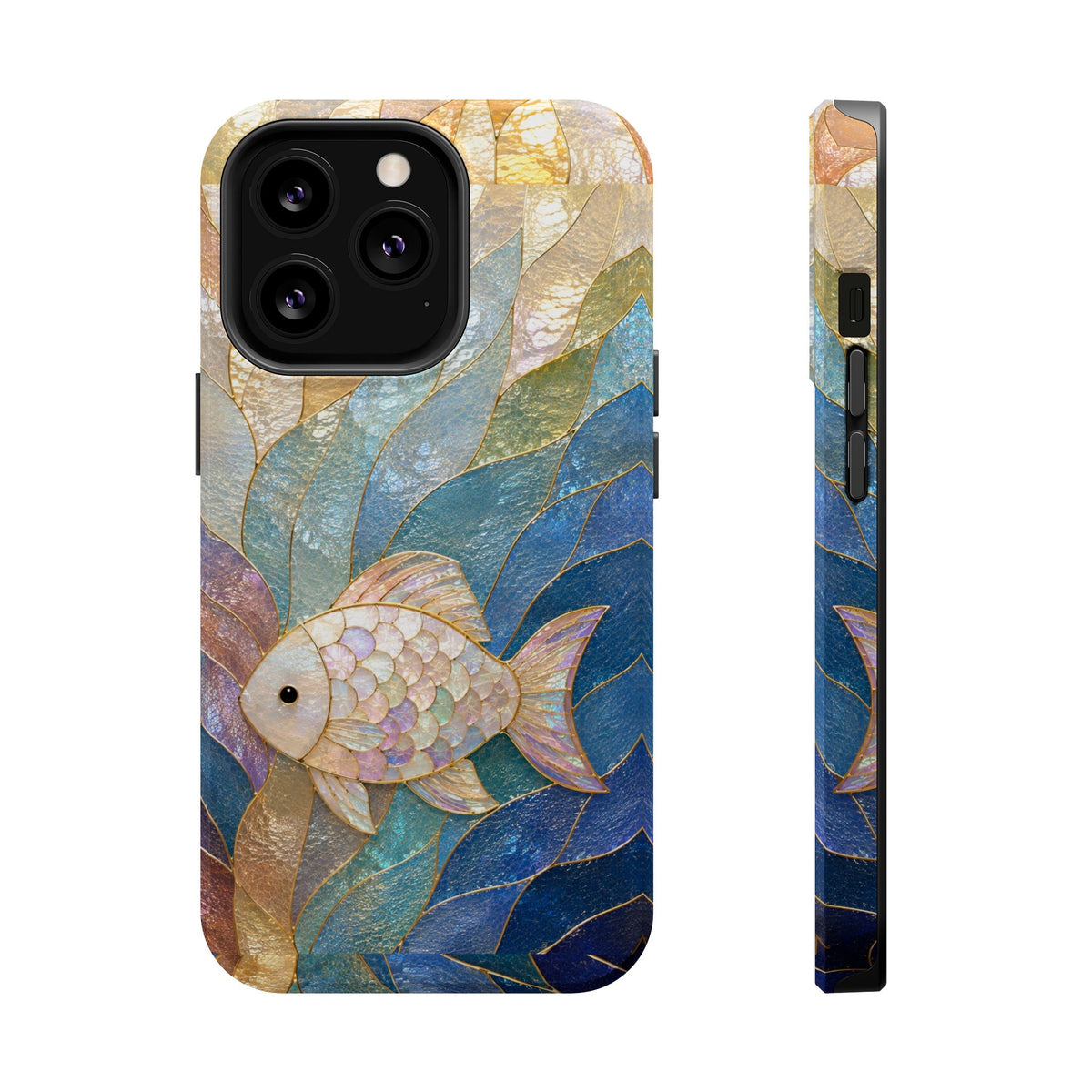 Fish Mosaic Magnetic Phone Case — Impact-Resistant Ocean Art
